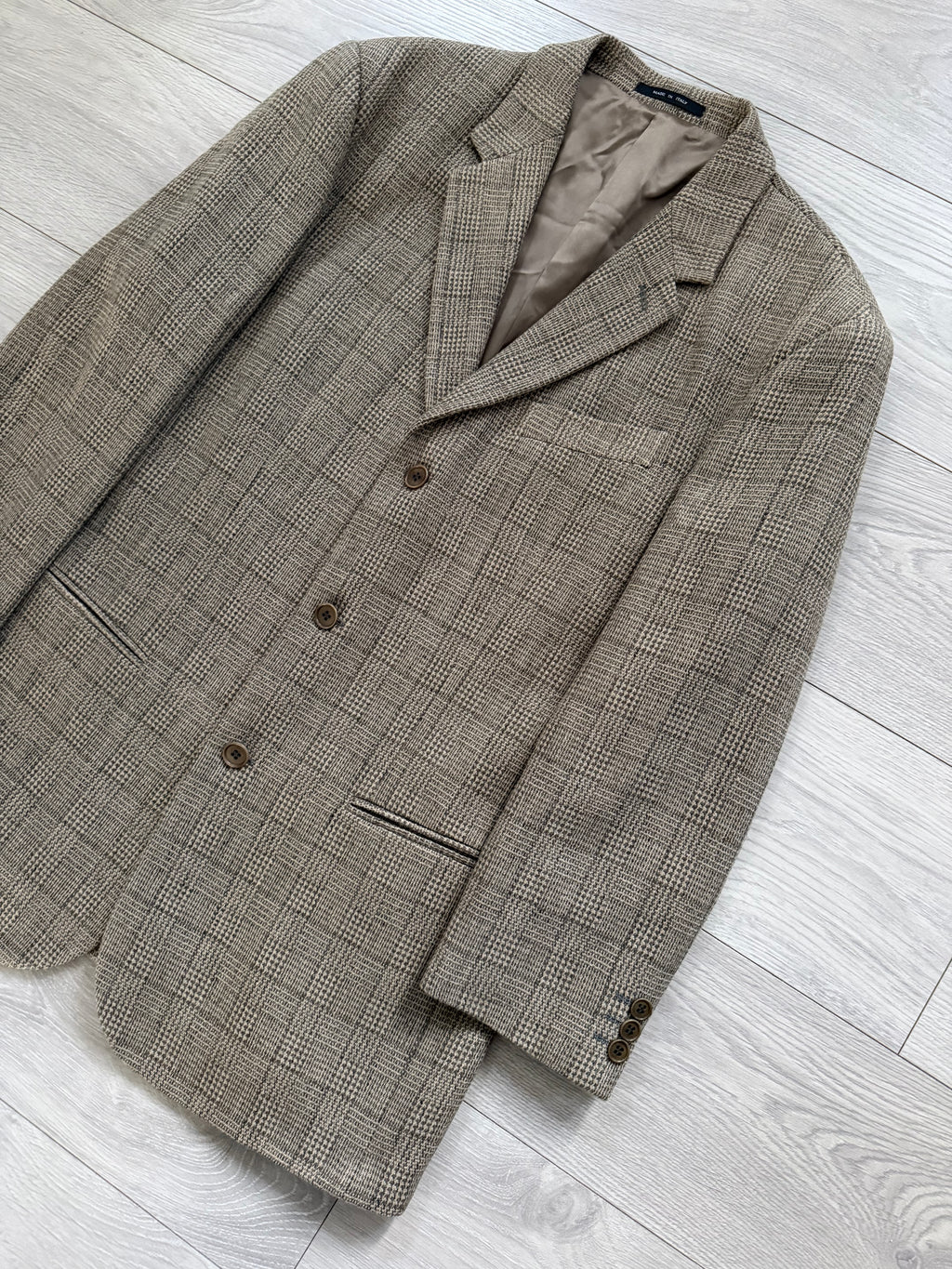 Emporio Armani 1990s 3B Wool Linen Textured Sport Jacket Blazer - Size M