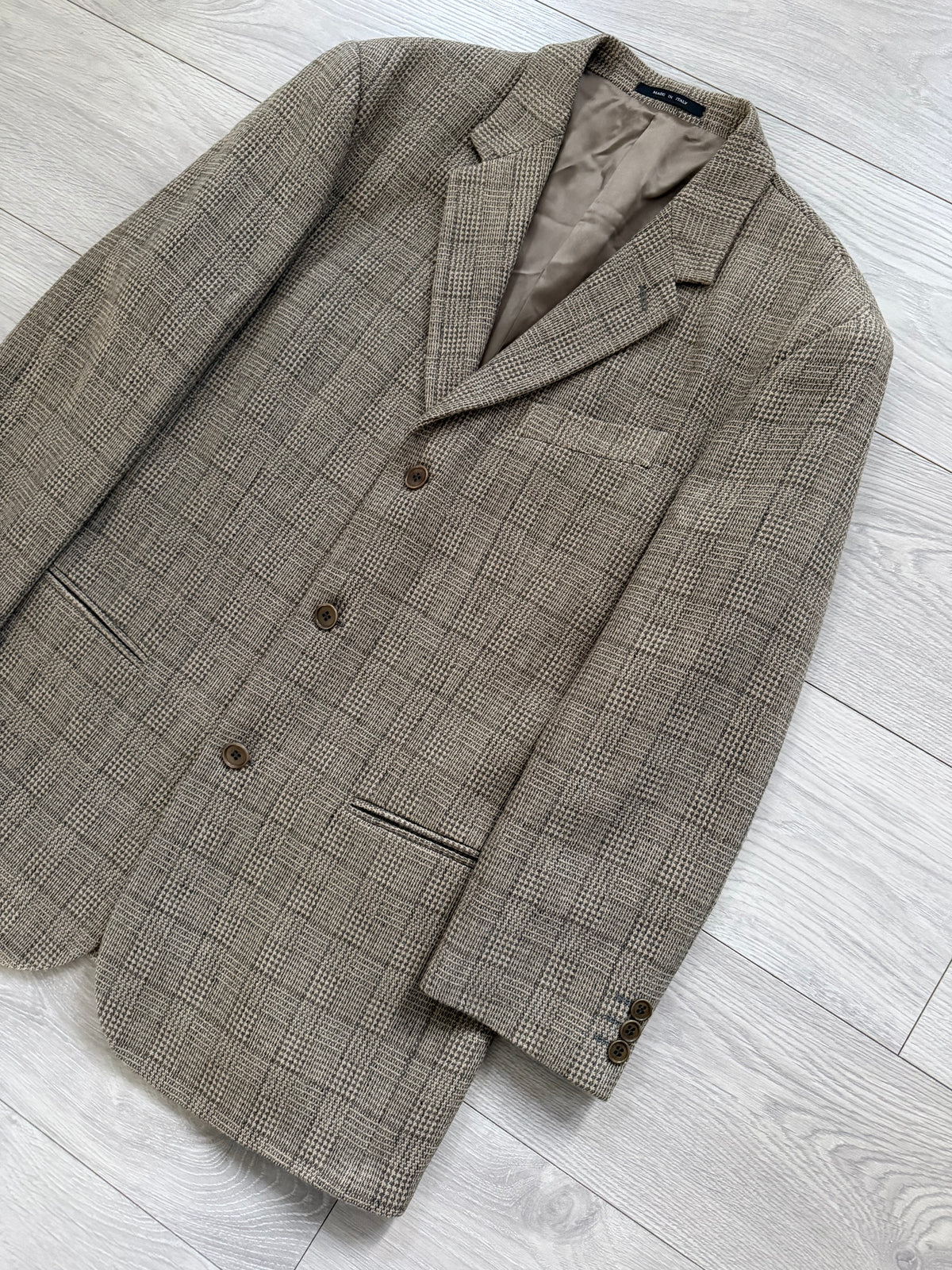 Emporio Armani 1990s 3B Wool Linen Textured Sport Jacket Blazer - Size M