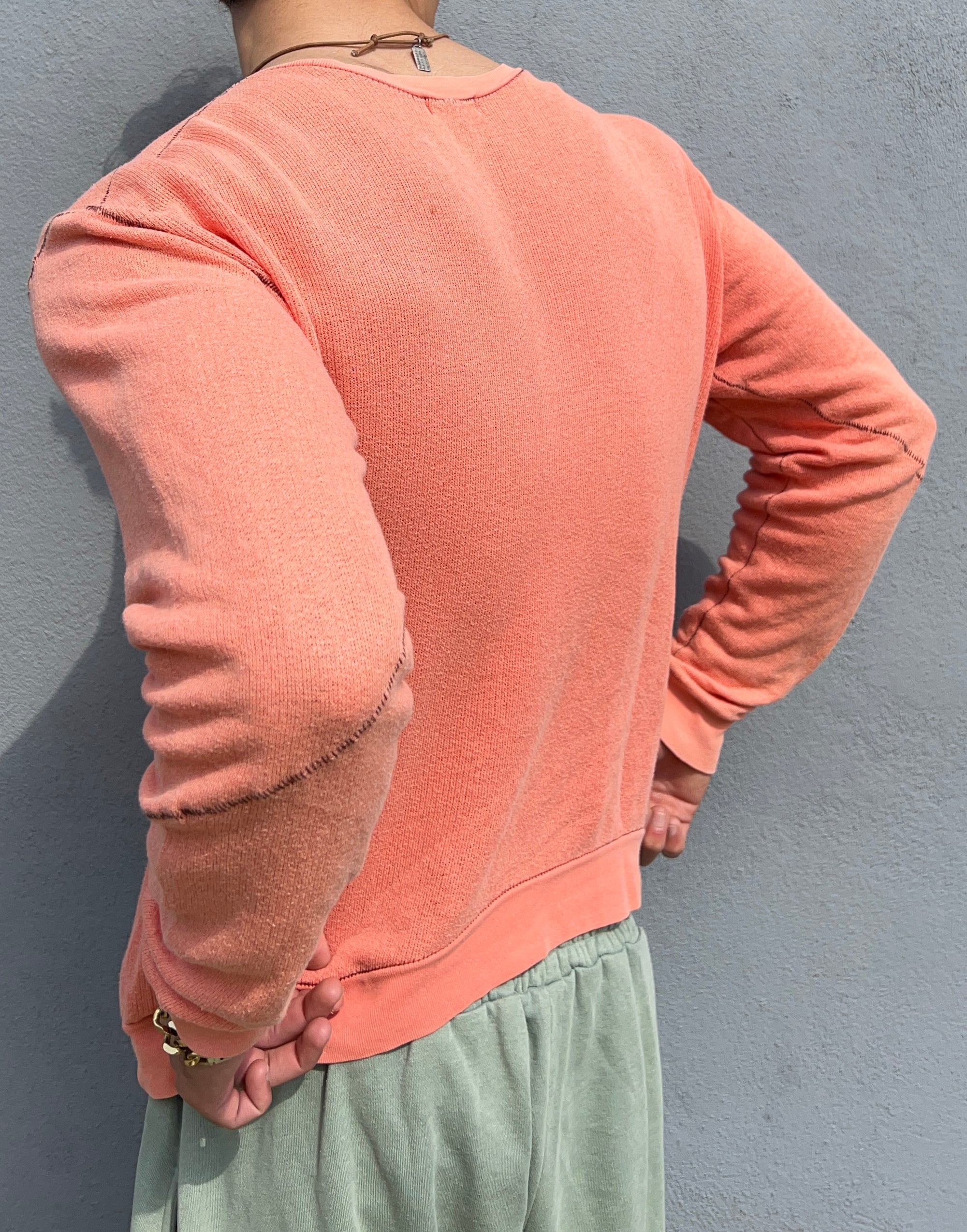 Final Home 1990s Thunder Stitch Coral Sweater - Size S