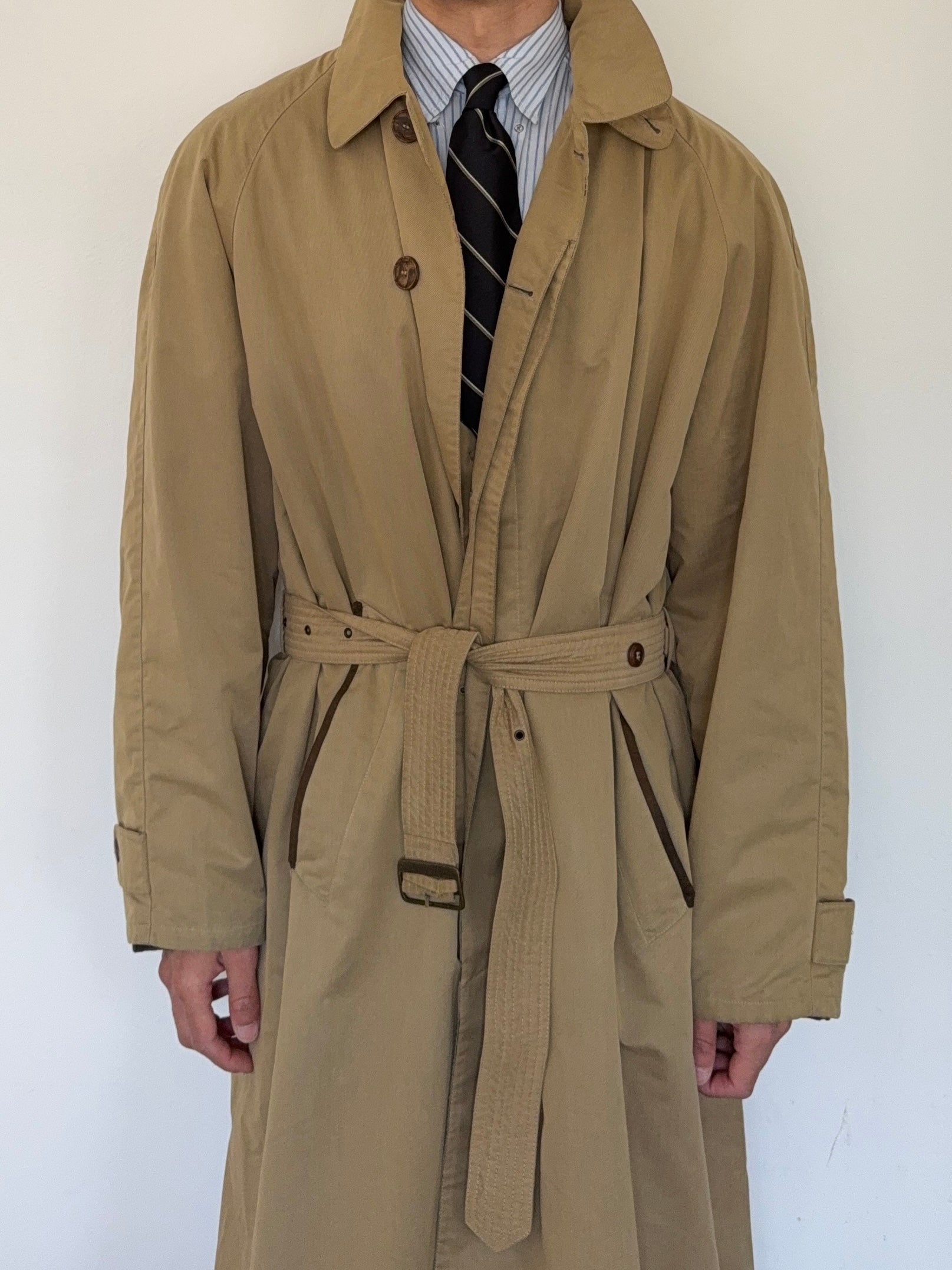 Giorgio Armani 1980s Oversized Belted Trench Coat w/ Removable Liner - Size L