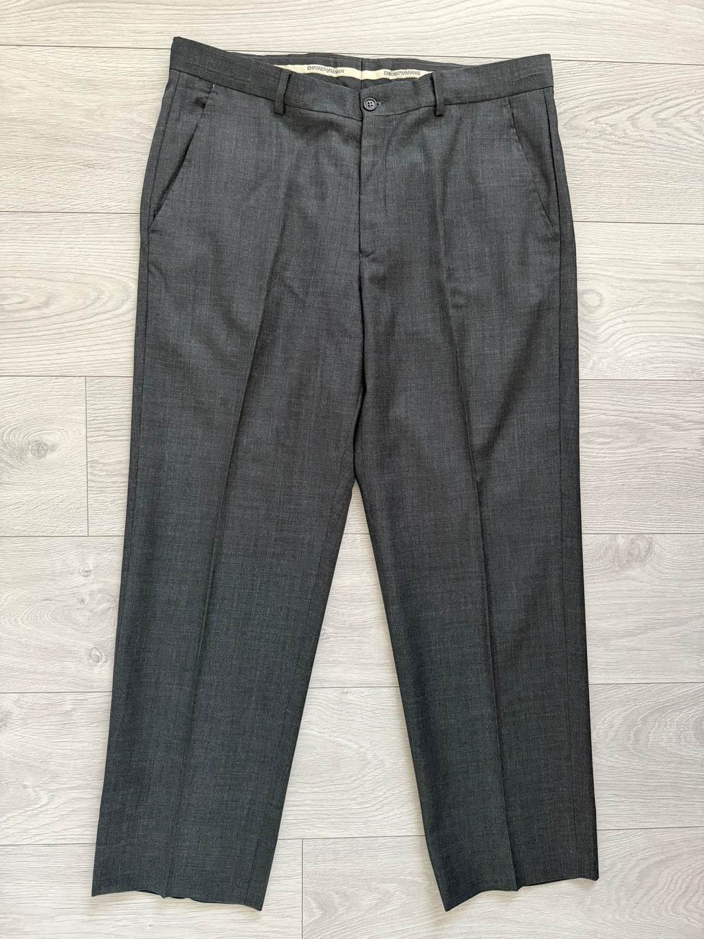 Emporio Armani 1990s 3B Grey Wool Suit - Size XL Jacket / 36" Waist