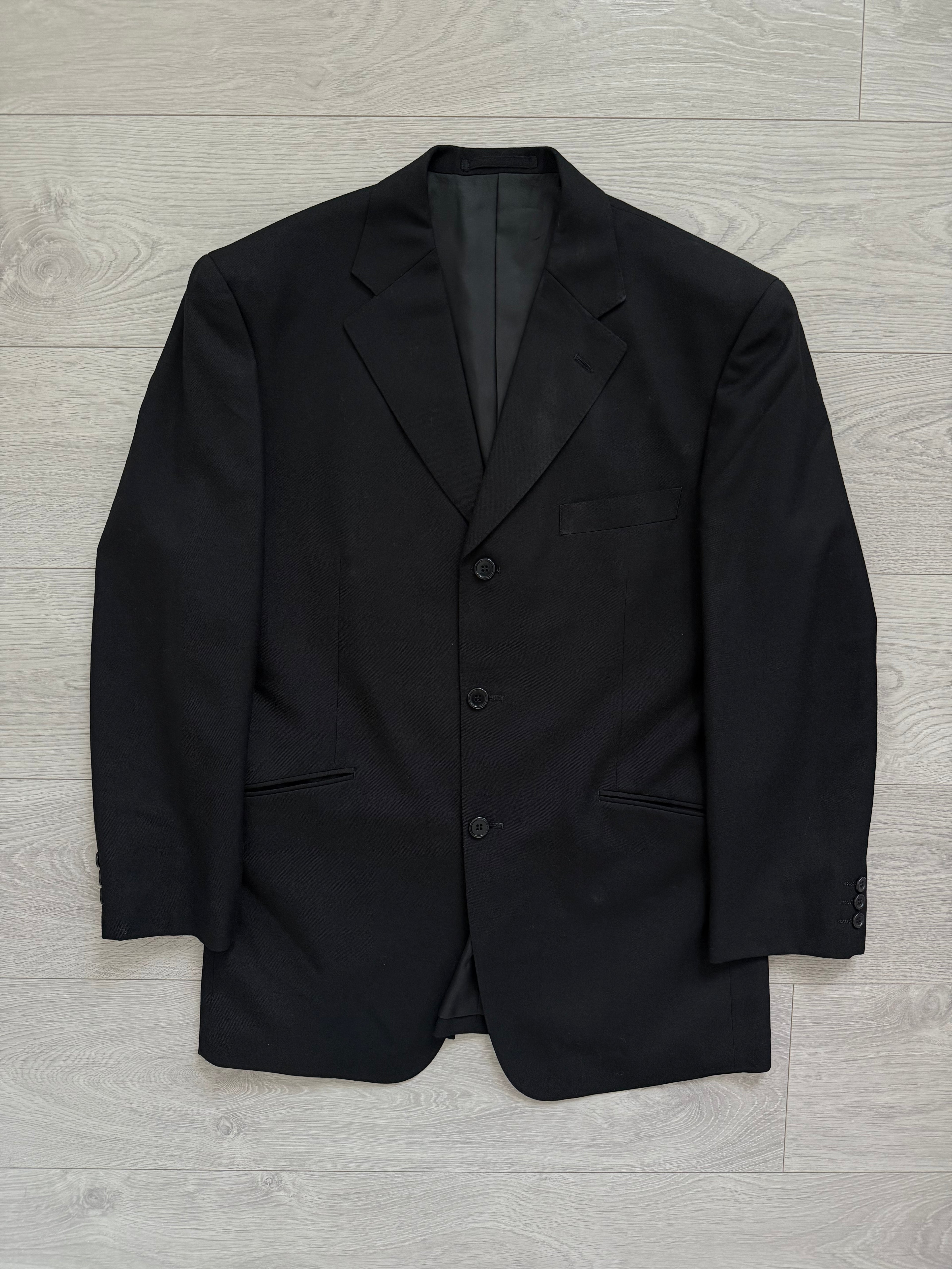 Yves Saint Laurent 1990s Black Pleated Wool Suit - Size M Jacket / 30" Waist