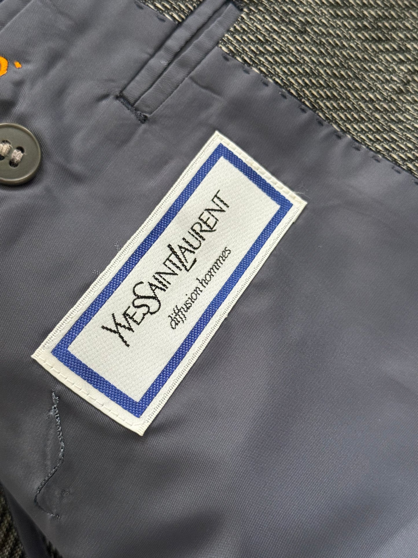 Yves Saint Laurent 1990s Double-Breasted Pleated Wool Suit - Size S Jacket / 30"Waist