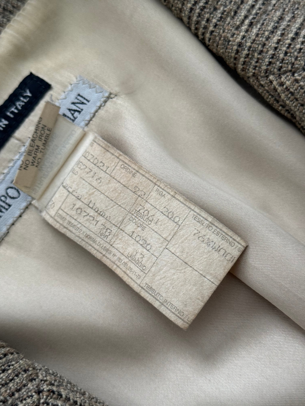 Emporio Armani 1990s 3D 'Tree Bark' Textured Wool Rayon Sports Jacket Blazer - Size L