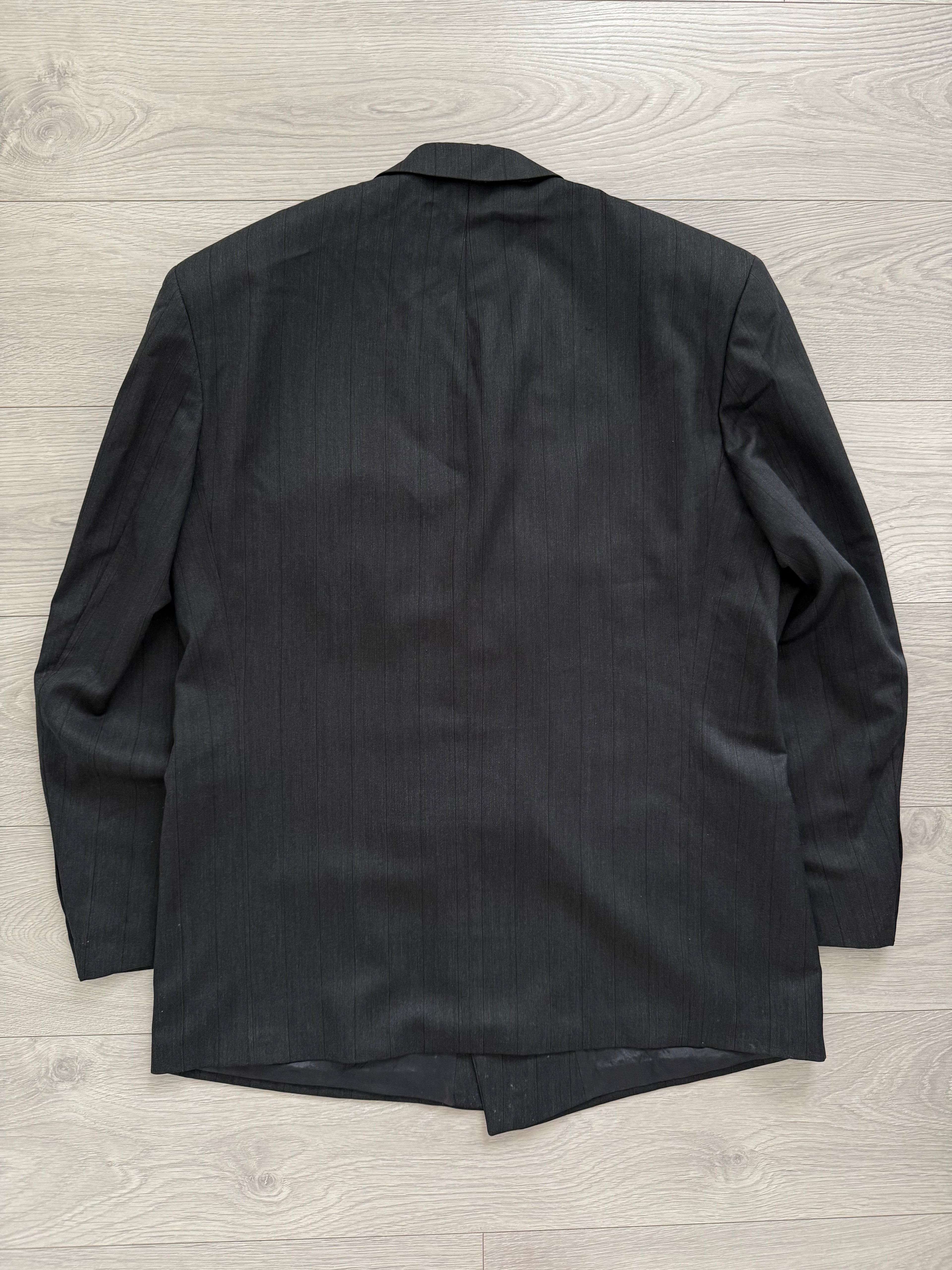 Hugo Boss 1980s 'Al Capone' Double Breasted Pleated Wool Cashmere Suit - Size XXL Jacket / 36" Waist