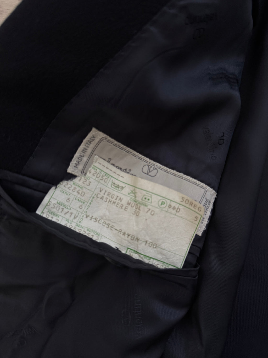 Valentino 1980s 2B Navy Wool Sports Blazer Jacket - Size L