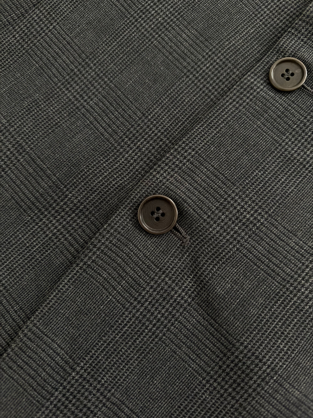 Emporio Armani 1990s 3B Prince of Wales Check Grey Pleated Wool Suit - Size L Jacket / 32" Waist