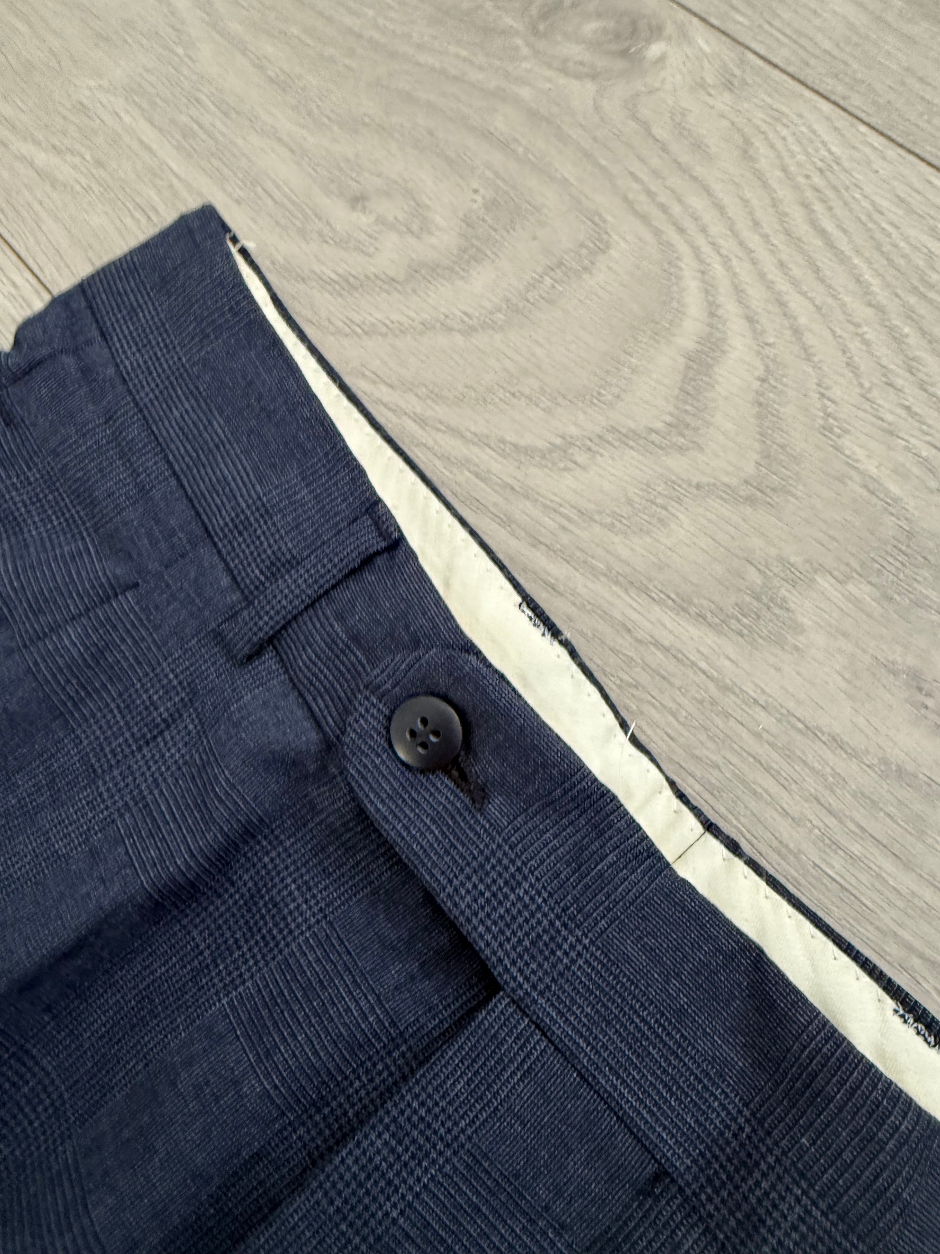Hugo Boss 1980s 'Al Capone' Double Breasted Pleated Blue Wool Suit - Size M Jacket / 30" Waist