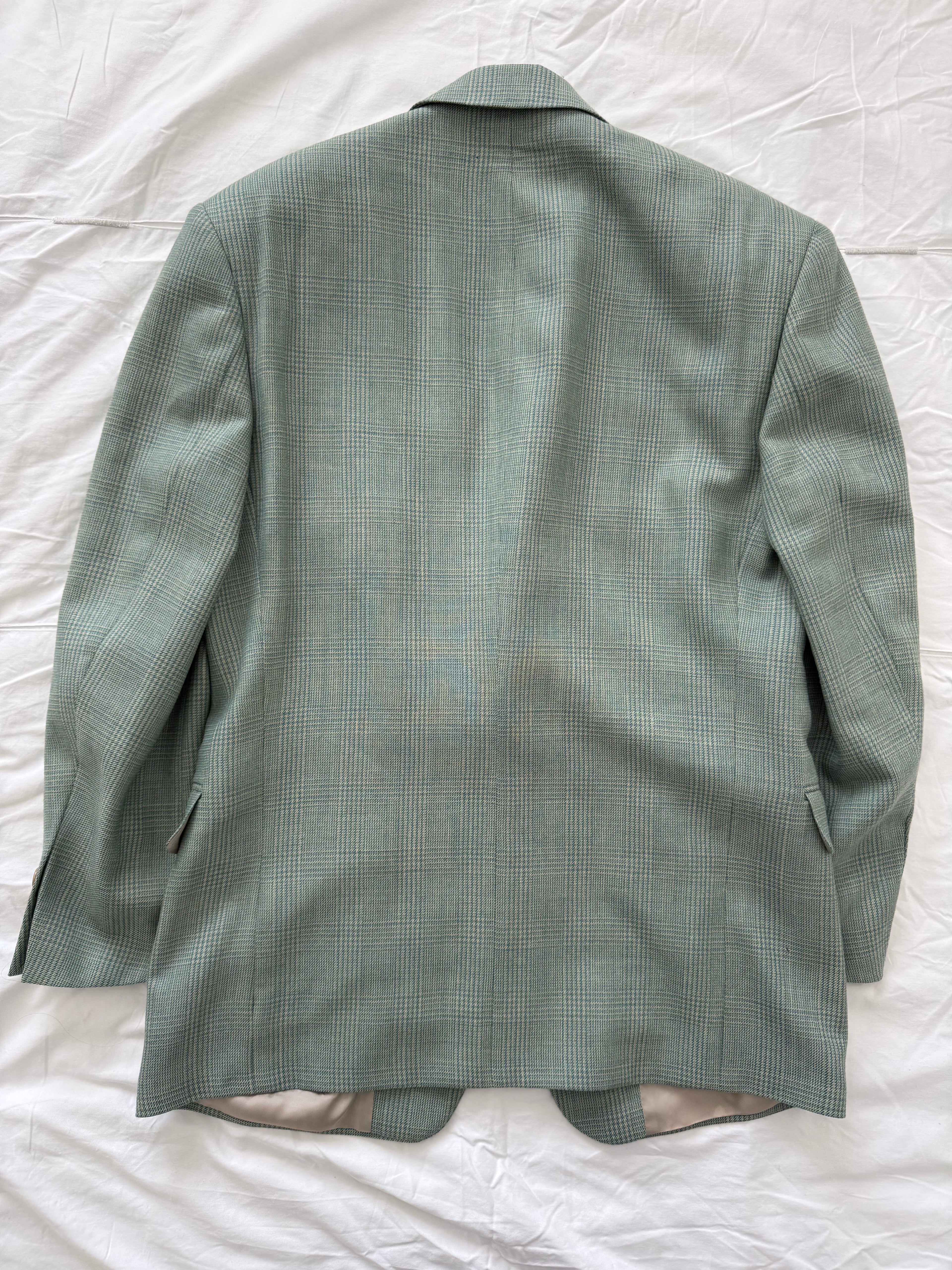 Hugo Boss 1980s 2B Teal Green Wool Sports Blazer Jacket - Size S