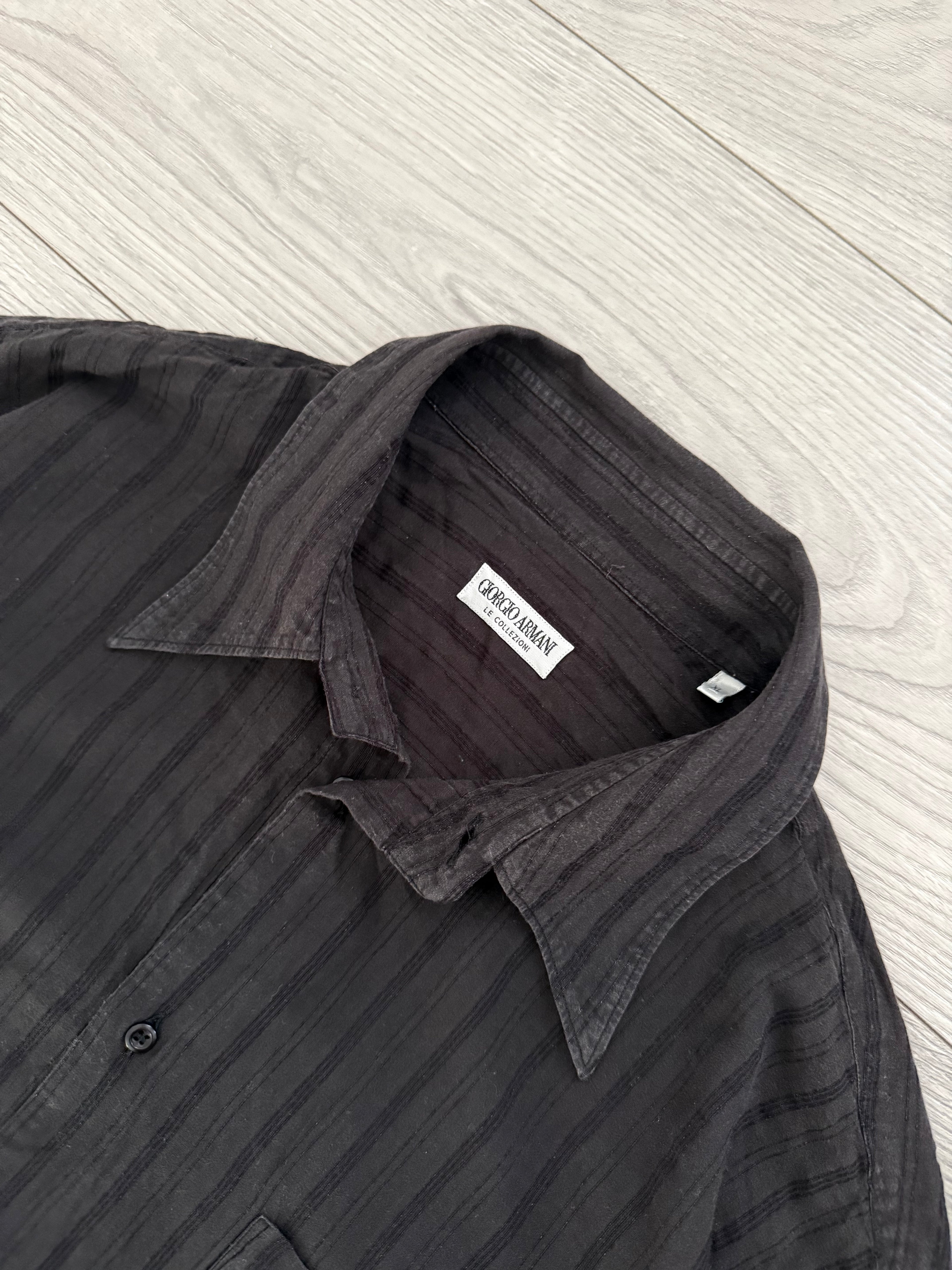 Giorgio Armani 1980s Spear Collar Relaxed Short Sleeve Shirt - Size XL