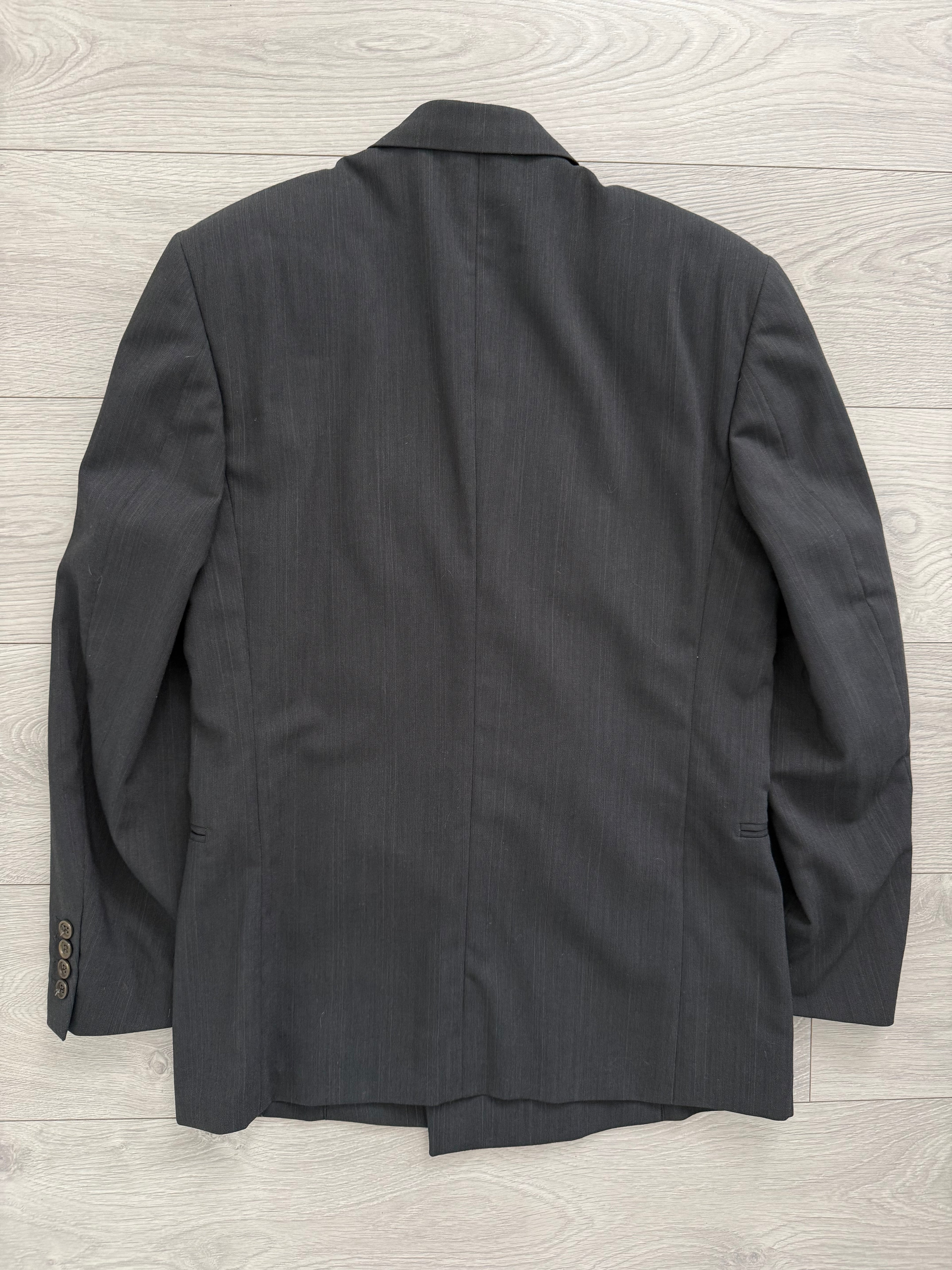 Gianfranco Ferre 1980s Peaked Lapel Double Breasted Pleated Wool Lightweight Suit Grey - Size S Jacket / 29" Waist