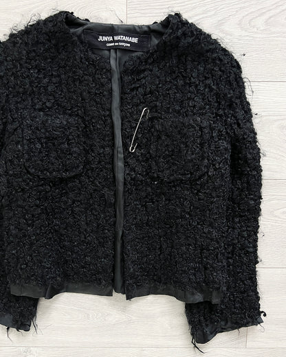 Junya Watanabe AW03' Boucle Wool Mohair Raw Hem Oversized Pin Jacket - Size M Womens