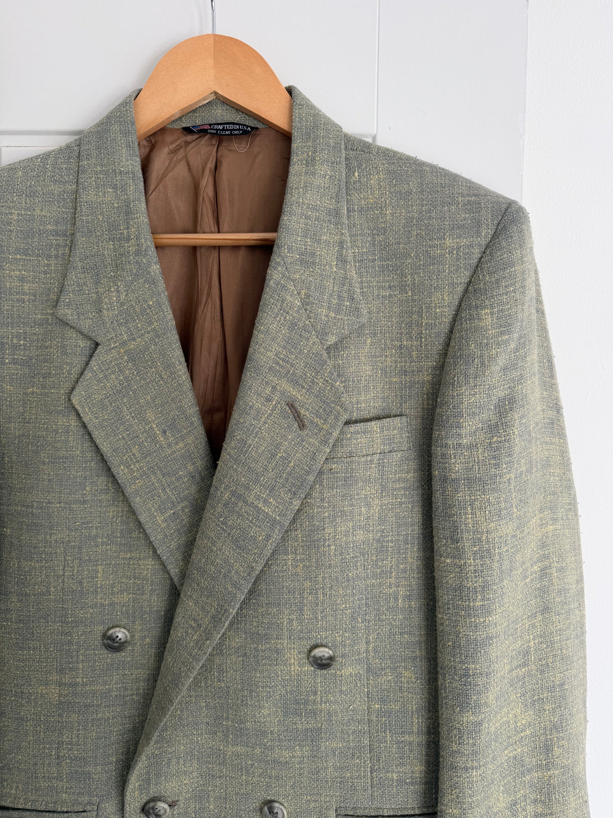 Raffinati 1990s Silk Wool Double Breasted Textured Sport Jacket Blazer  - Size S
