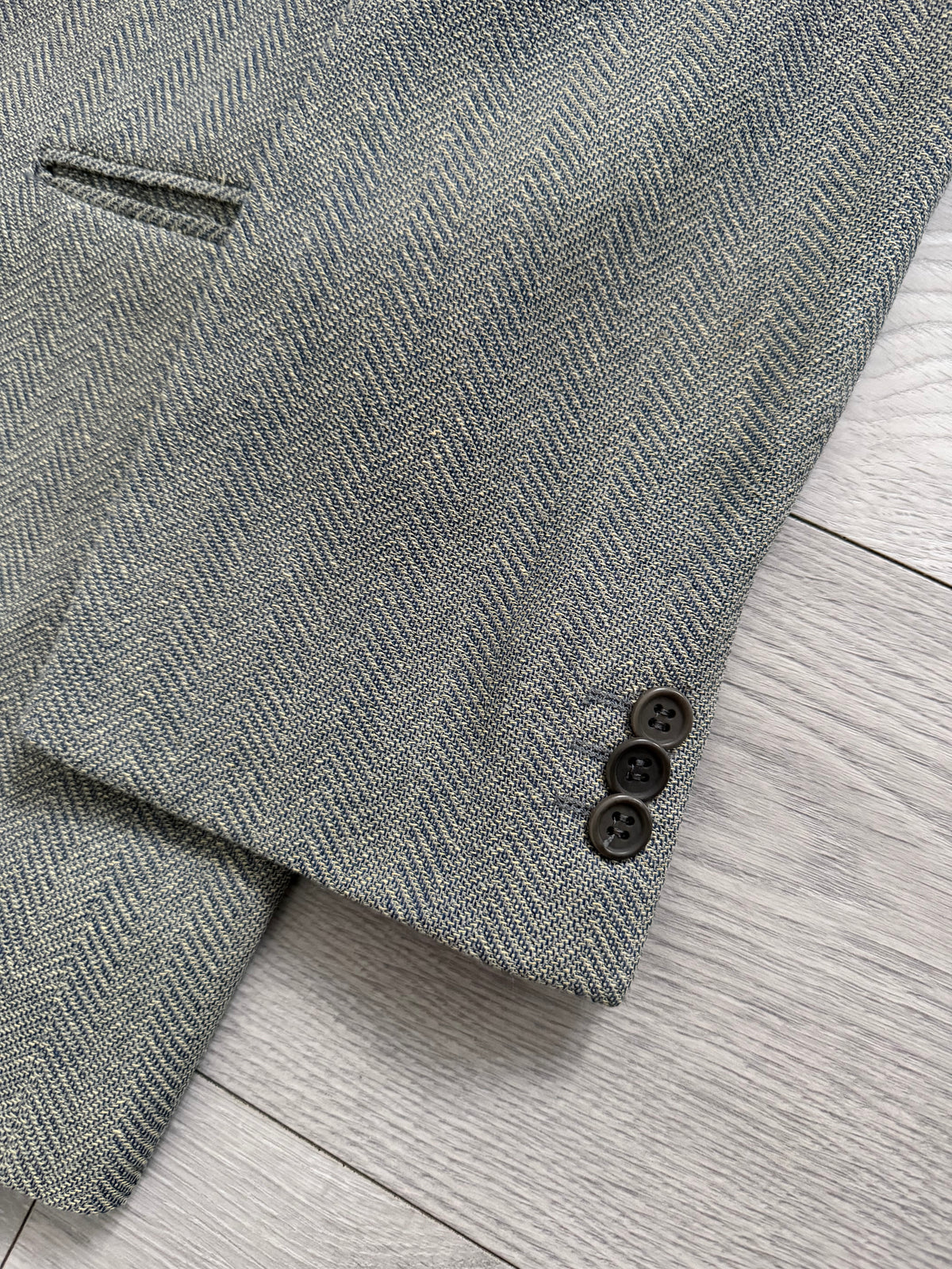 Giorgio Armani 1980s Silk Wool 3B Herringbone Weave Draped Sport Jacket Blazer  - Size XL