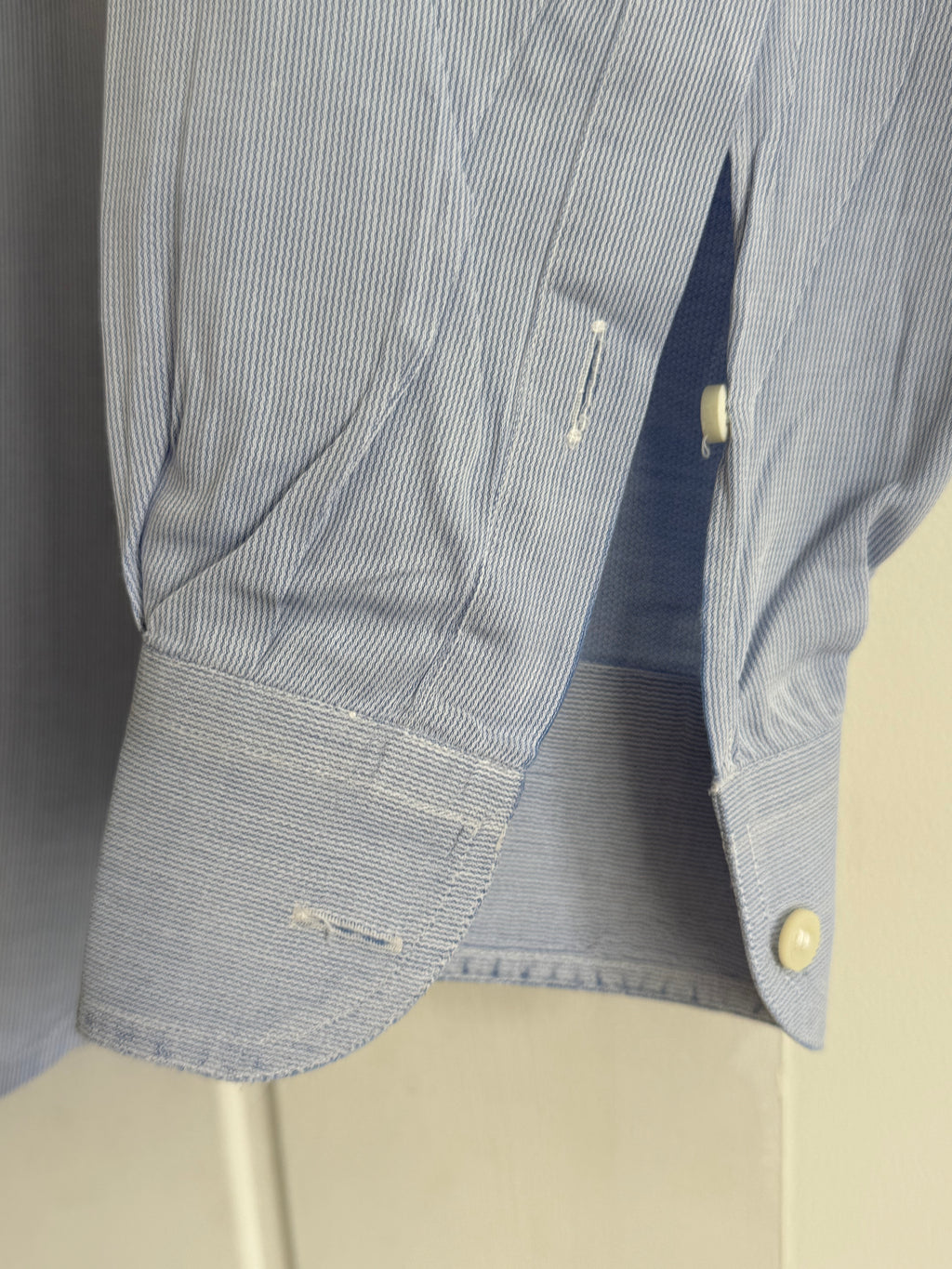 Giorgio Armani 1980s Blue Cotton Shirt - Size M