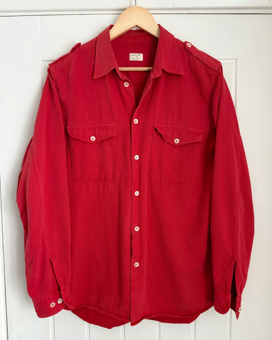 Helmut Lang 1996 Red Military Shirt by GTR Group - Size M