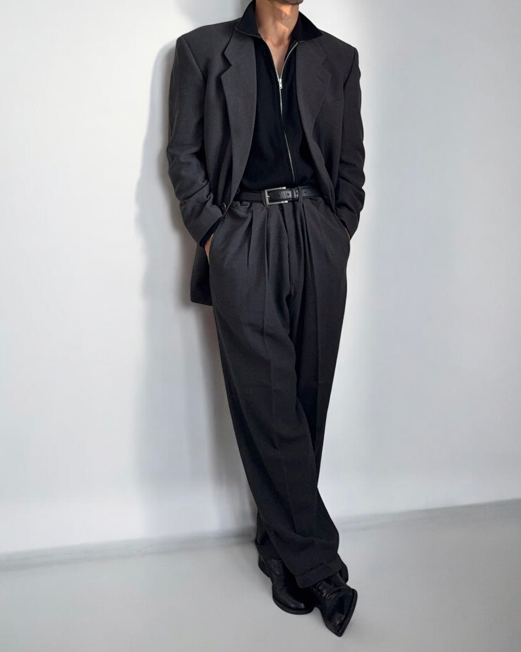 Giorgio Armani 1990s 3-B Pleated Wool Suit - Size L Jacket / 34" Waist