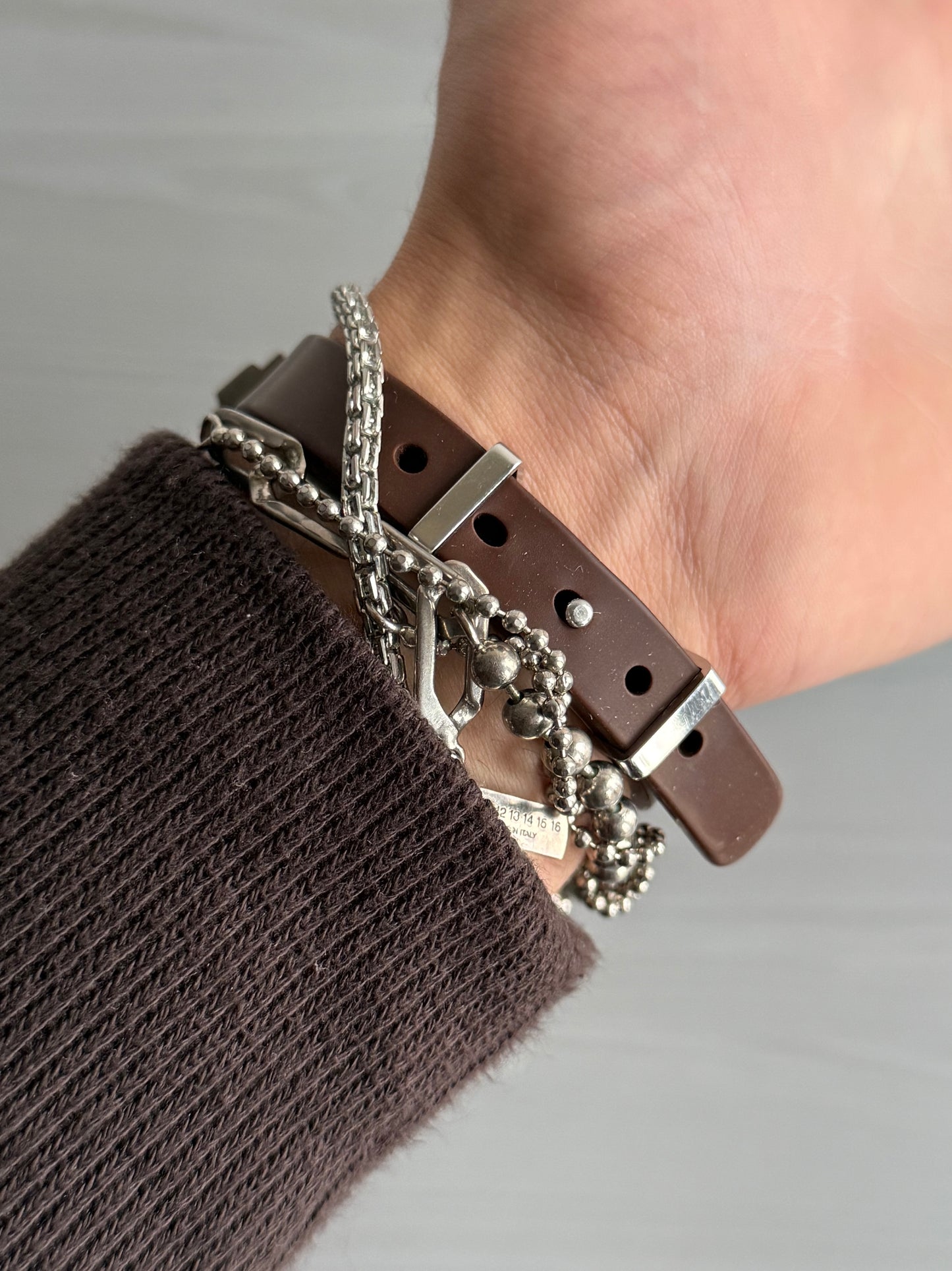 Jean Paul Gaultier Laser-Cut Cross Motif Stainless Steel Concealed Watch Bracelet