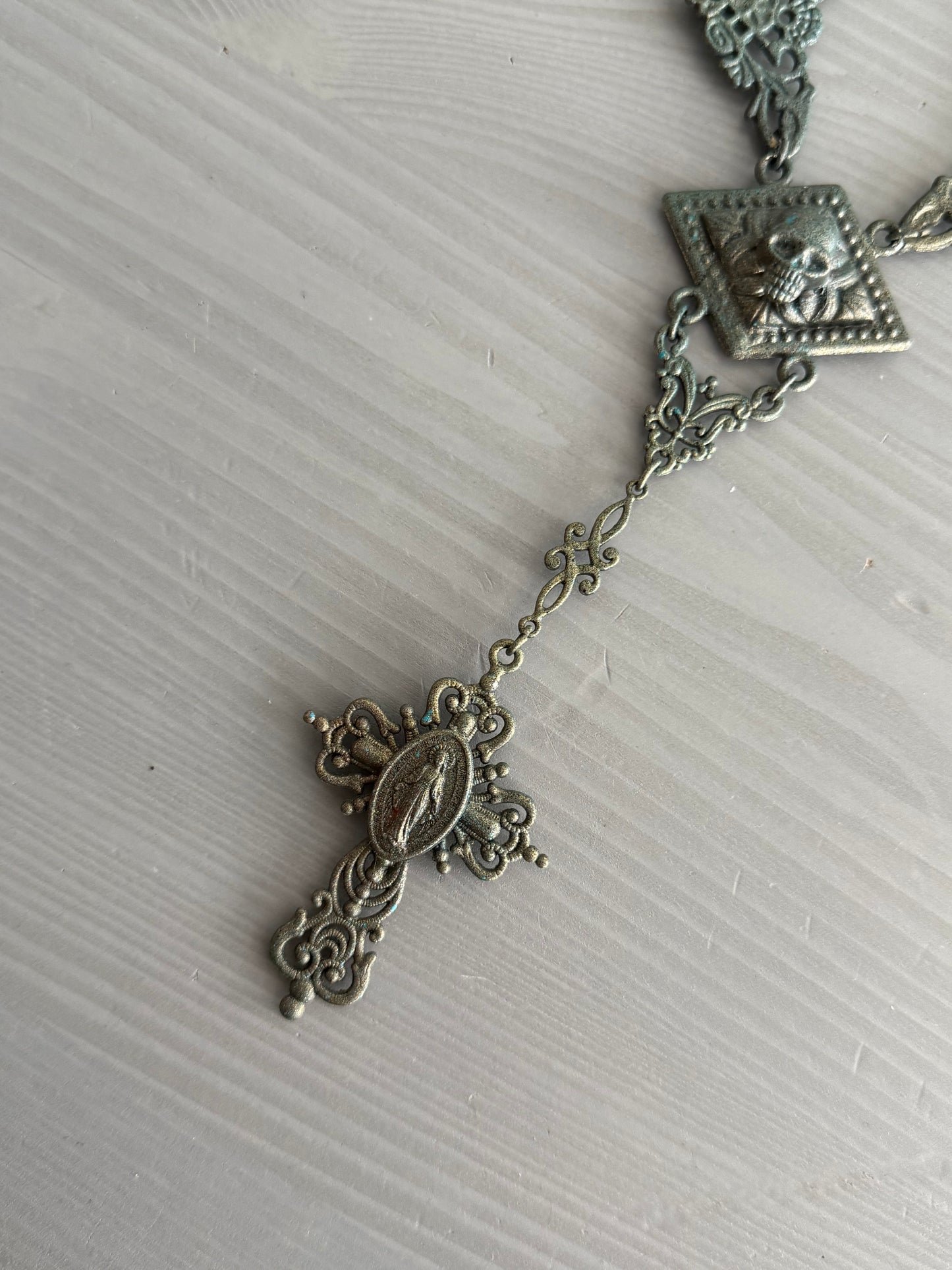 Vintage Cross Mary Necklace