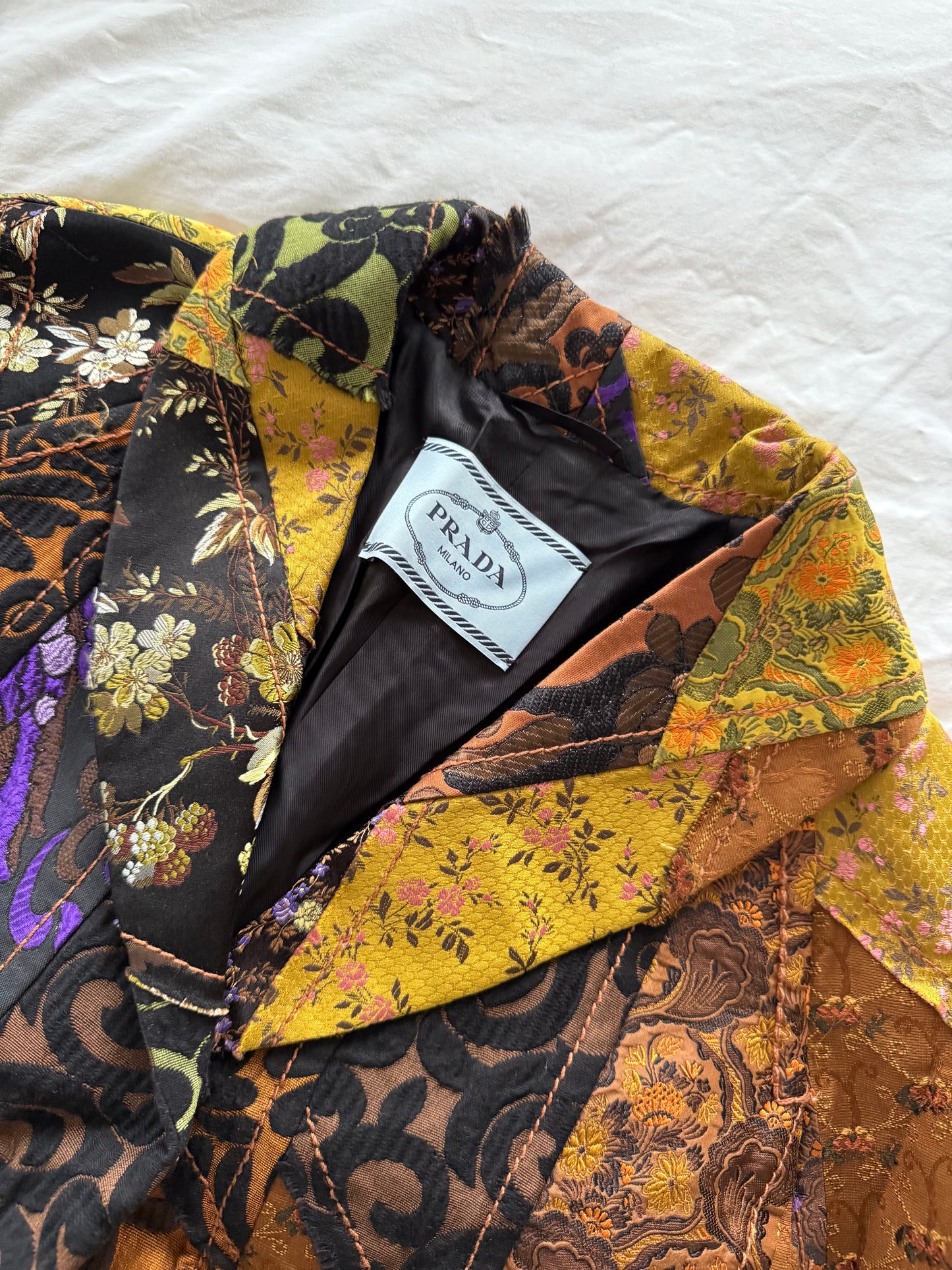 Prada FW2015 Womens Tapestry Silk Embroidered Jacket - Size IT40