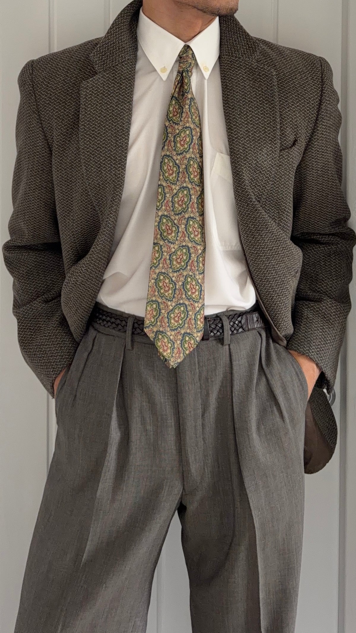 Emporio Armani 1990s 1B Wool Textured Sport Jacket Blazer - Size S