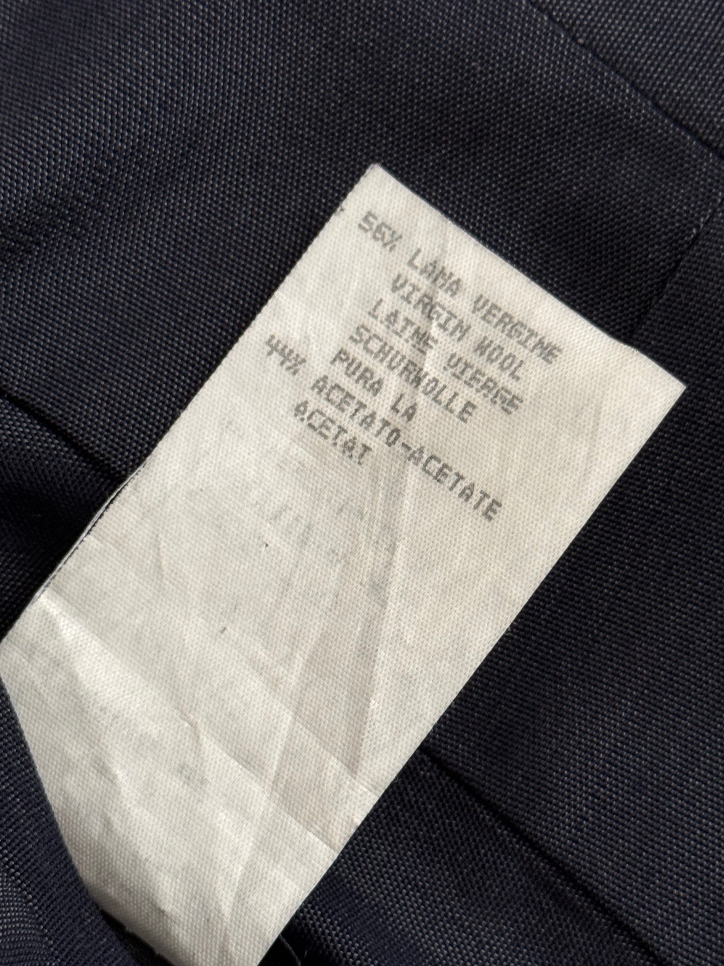 Emporio Armani 1990s 3B Wool Blend Draped Heathered Blue Suit - Size M Jacket / 32" Waist