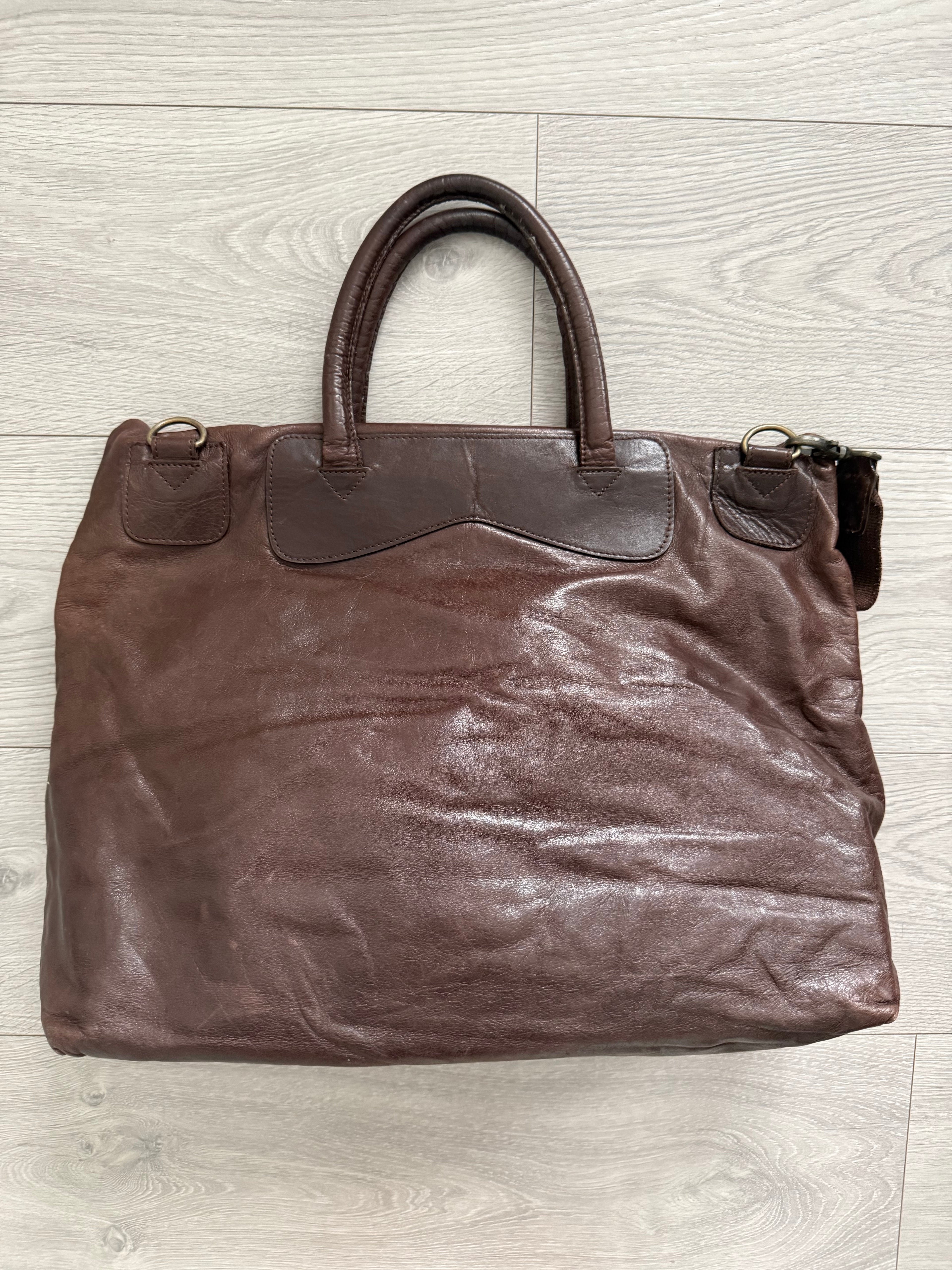 Sicons Armani 1980s Brown Leather Top Handle Shoulder Bag