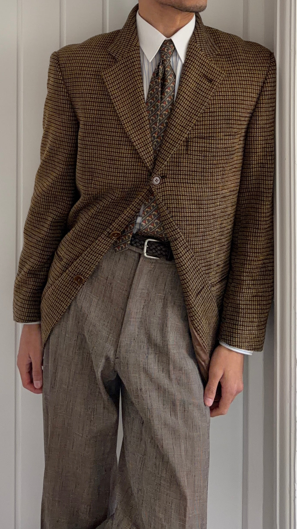 Hugo Boss 1980s 3B Textured Acrylic Wool Sport Jacket Blazer - Size M