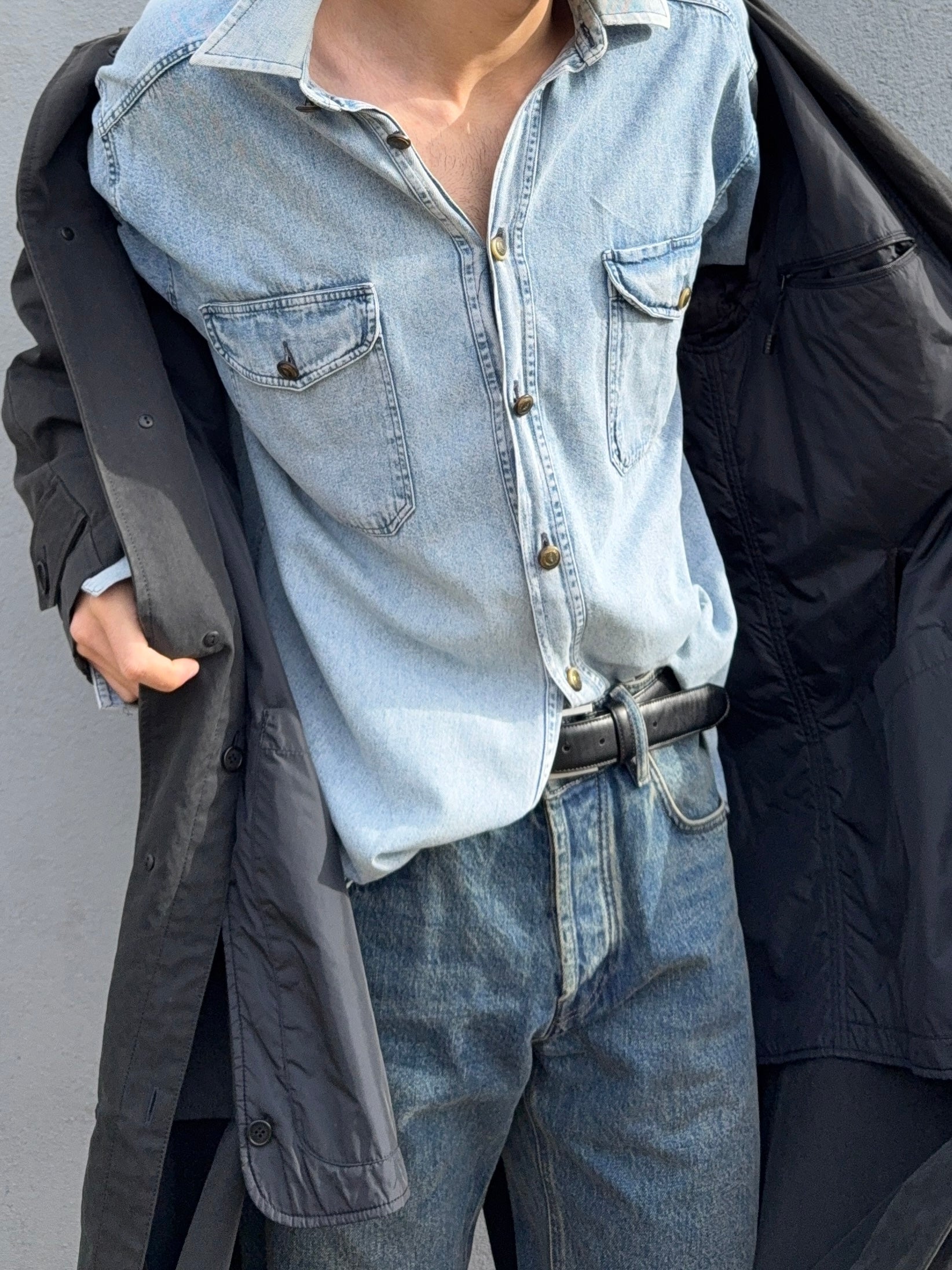 Armani 1990s Relaxed Denim Shirt - Size L