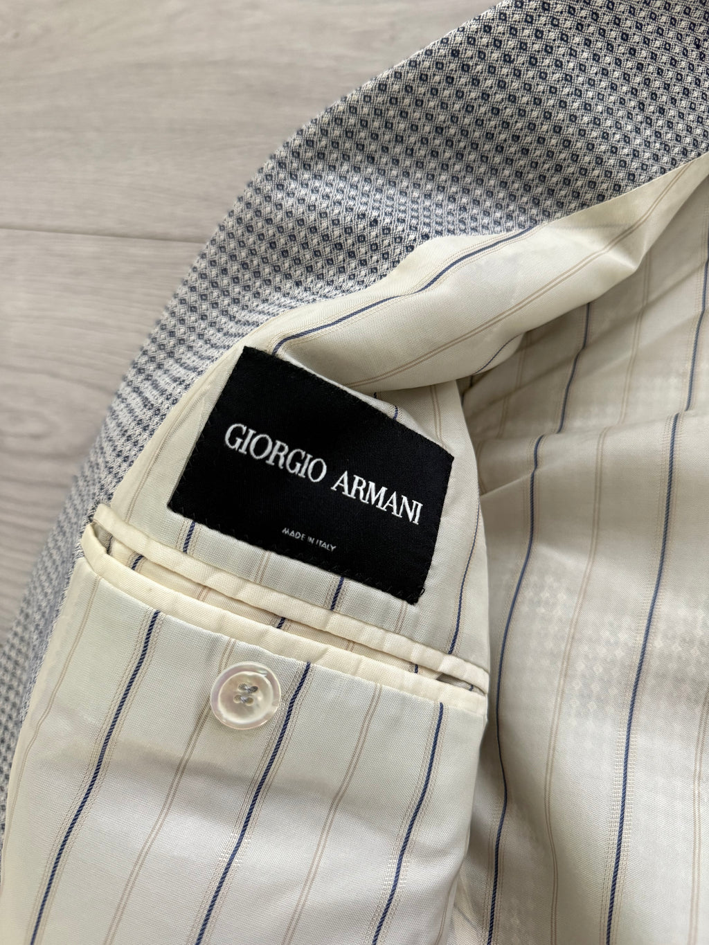 Giorgio Armani Black Label 1990s Peaked Lapel 1B Textured Sports Blazer Jacket - Size XL