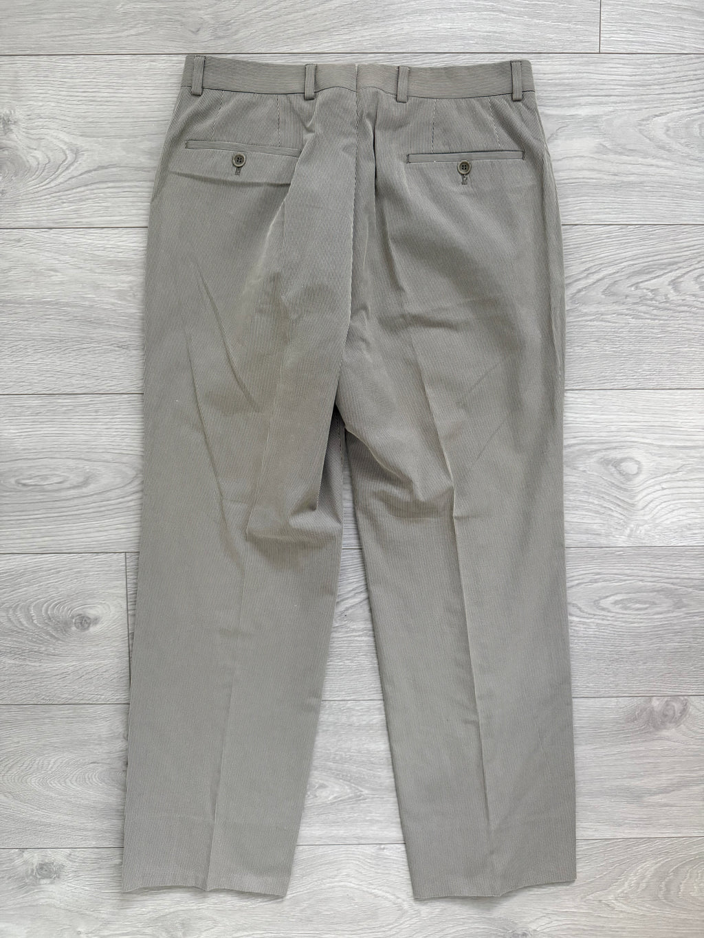 Armani 2000s Pleated Cotton Blend Striped Pants - Size 31" Waist