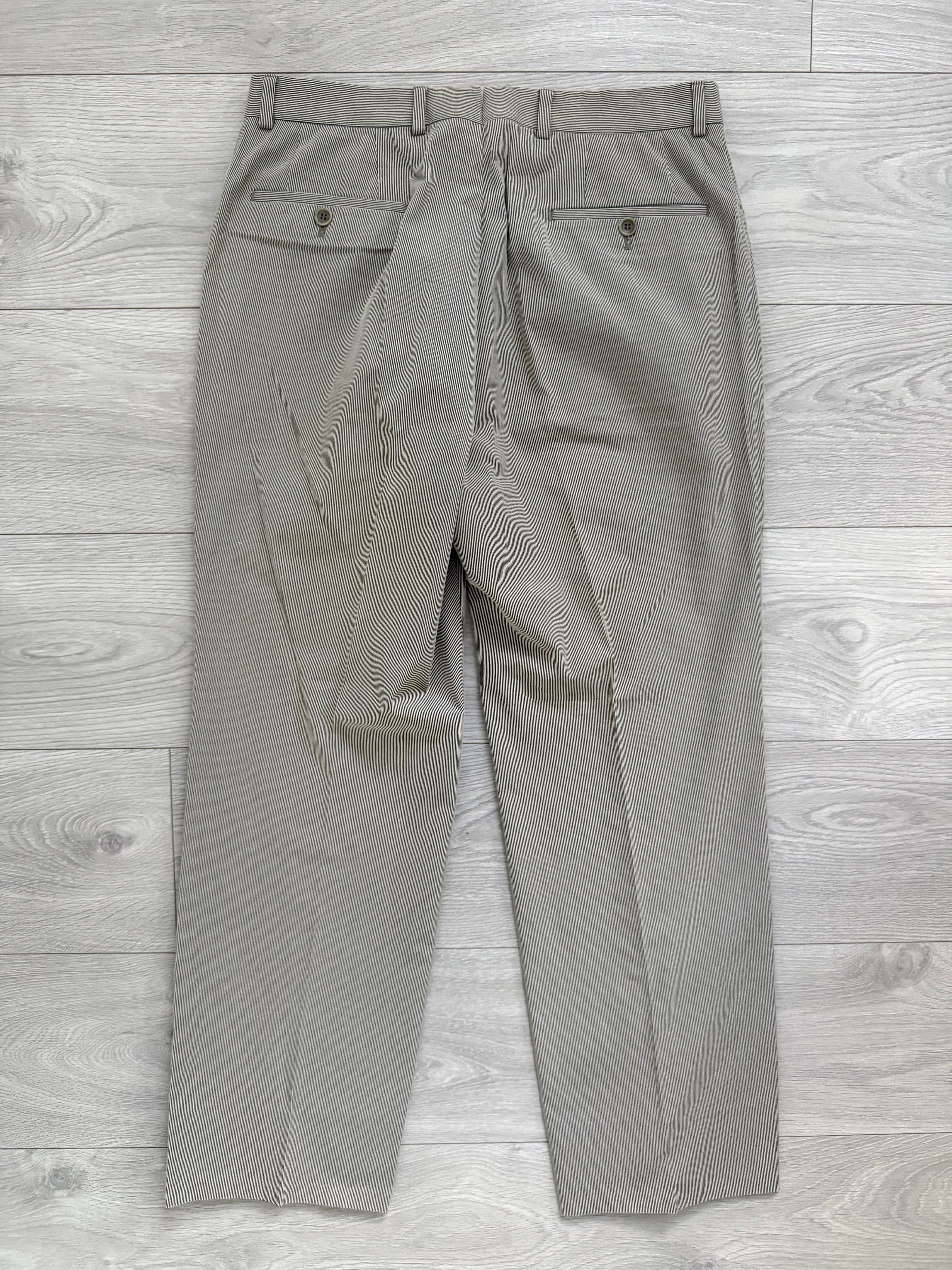 Armani 2000s Pleated Cotton Blend Striped Pants - Size 31" Waist