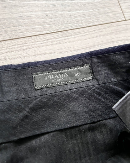 Prada Mainline AW2014 Contrast Stitch Centre Pleat Trousers - Size 34