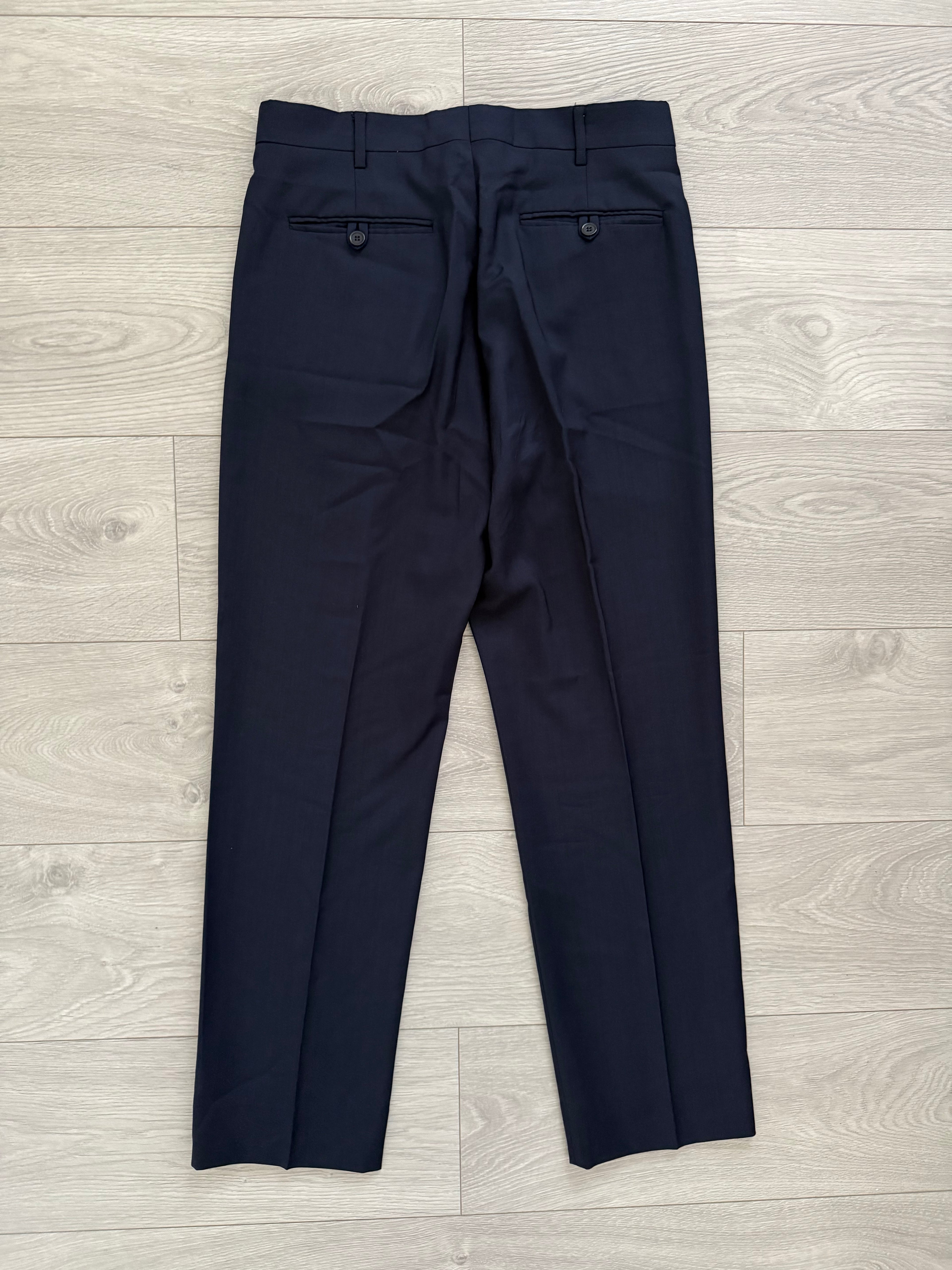 Helmut Lang 1999 Metal Tab 3B Navy Wool Suit - Size S Jacket / 30" Waist