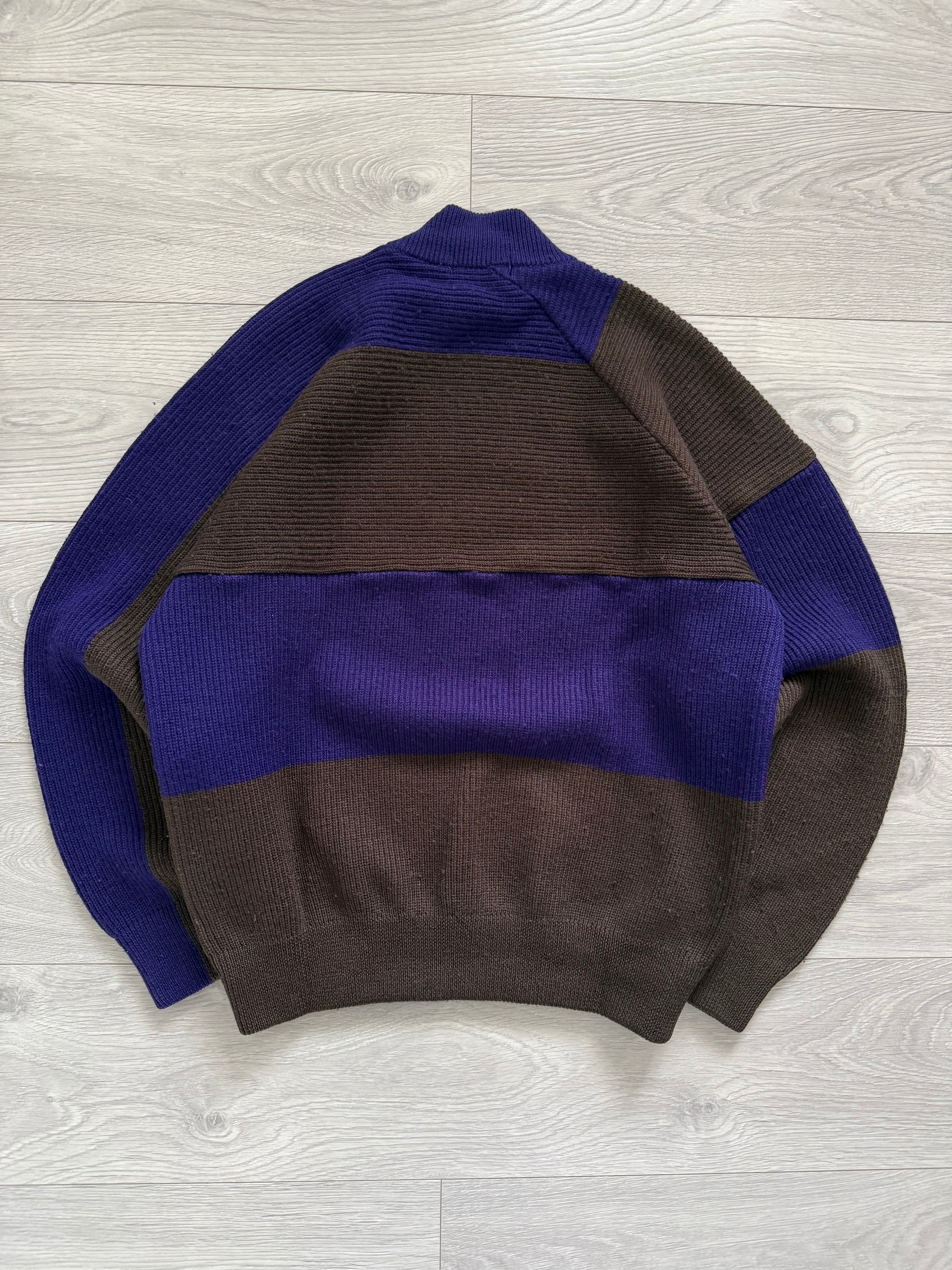 Issey Miyake 1990s Asymmetrical Panelled Mock Neck Knit Sweater - Size M