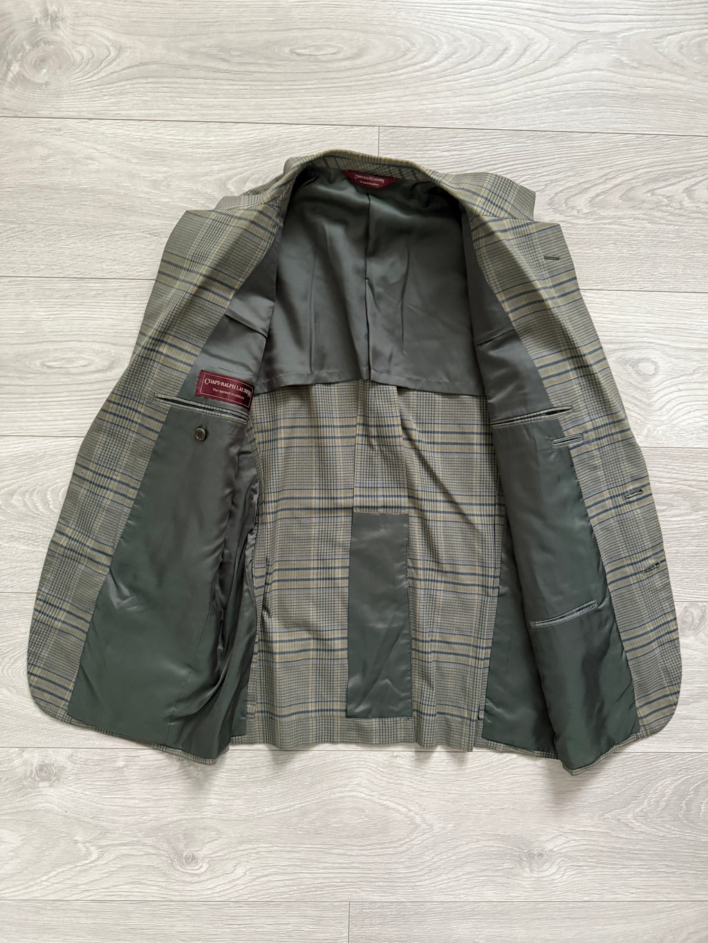 Chaps Ralph Lauren 1990s Checkered Cotton Sports Jacket - Size S