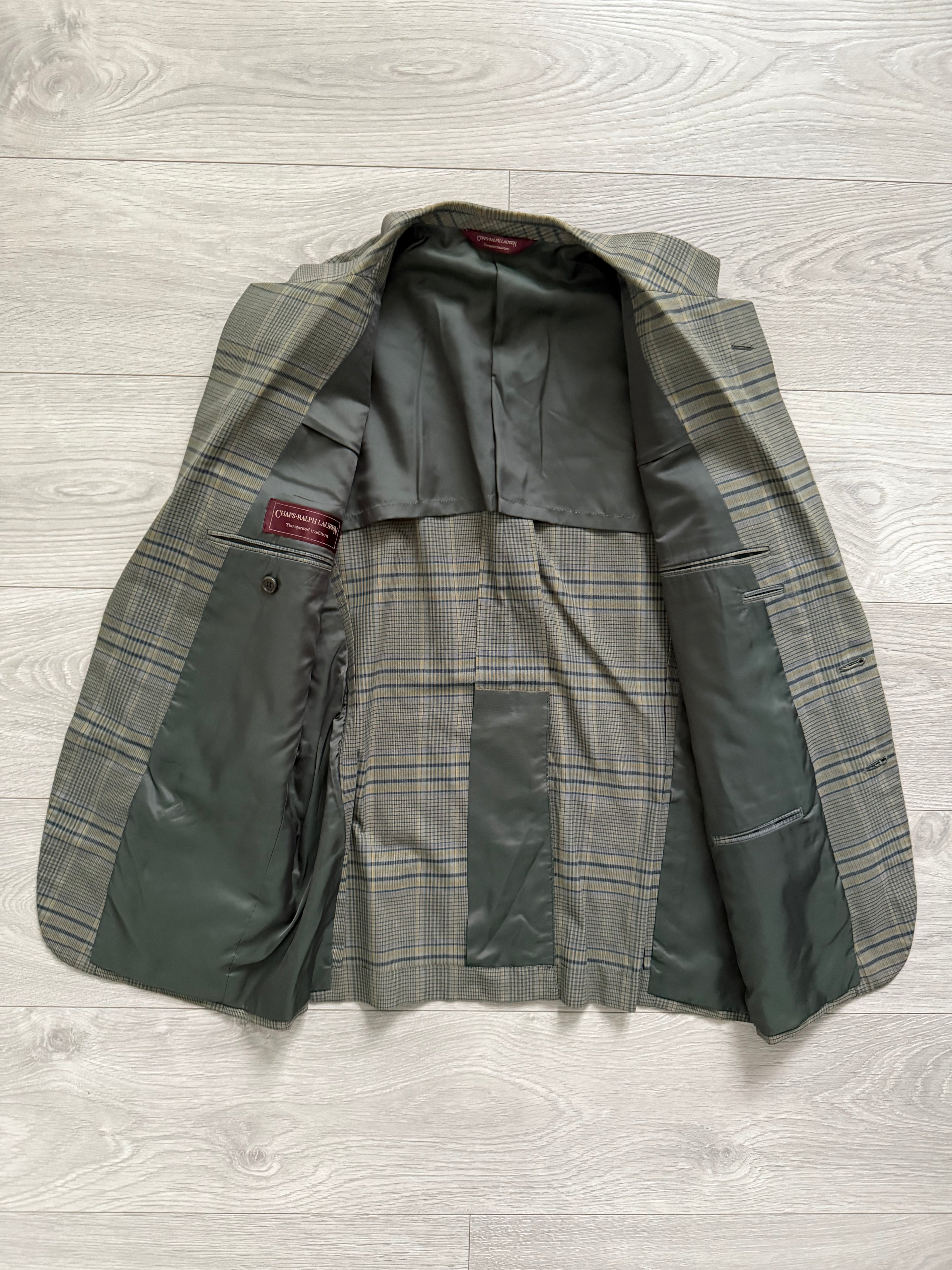 Chaps Ralph Lauren 1990s Checkered Cotton Sports Jacket - Size S