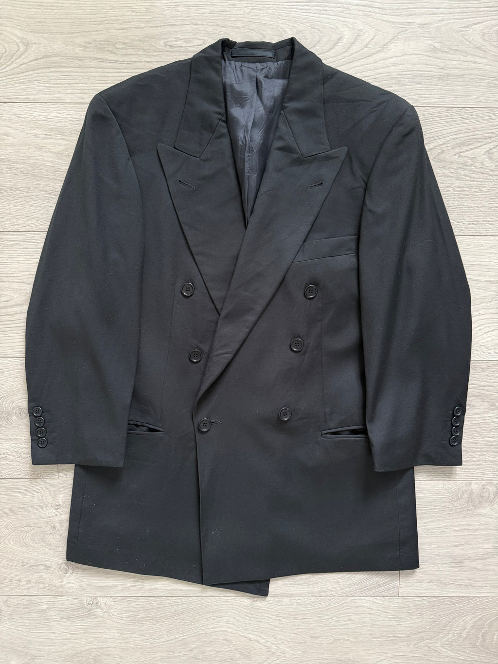 Hugo Boss 1980s 'Zeus' Double Breasted Peaked Lapel Sports Jacket Blazer - Size S