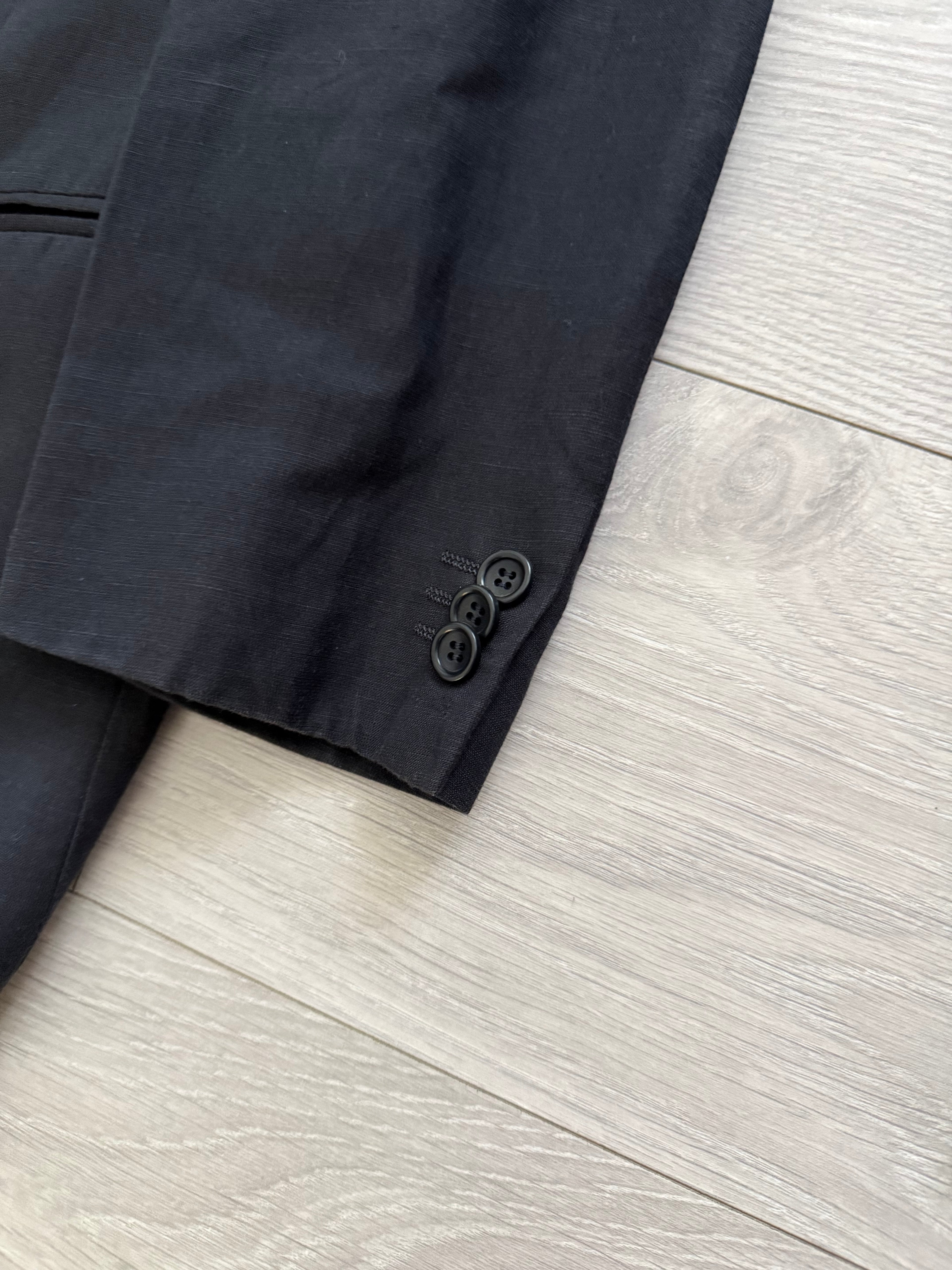 Armani 1990s 3B Linen Navy Sports Blazer Jacket - Size XL