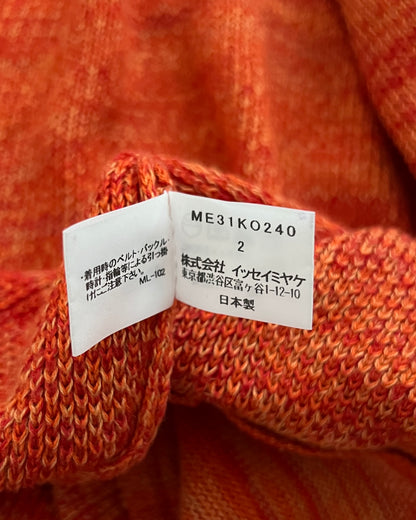 Issey Miyake 2003 Marled Knit Orange Cardigan - Size M