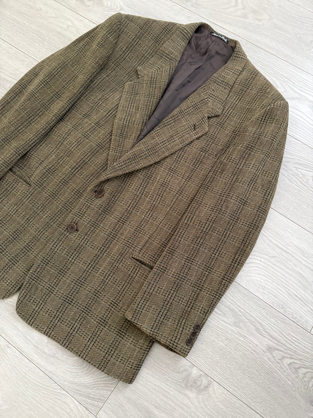 Giorgio Armani 1980s Textured Wool Brown Sports Blazer Jacket - Size XXL
