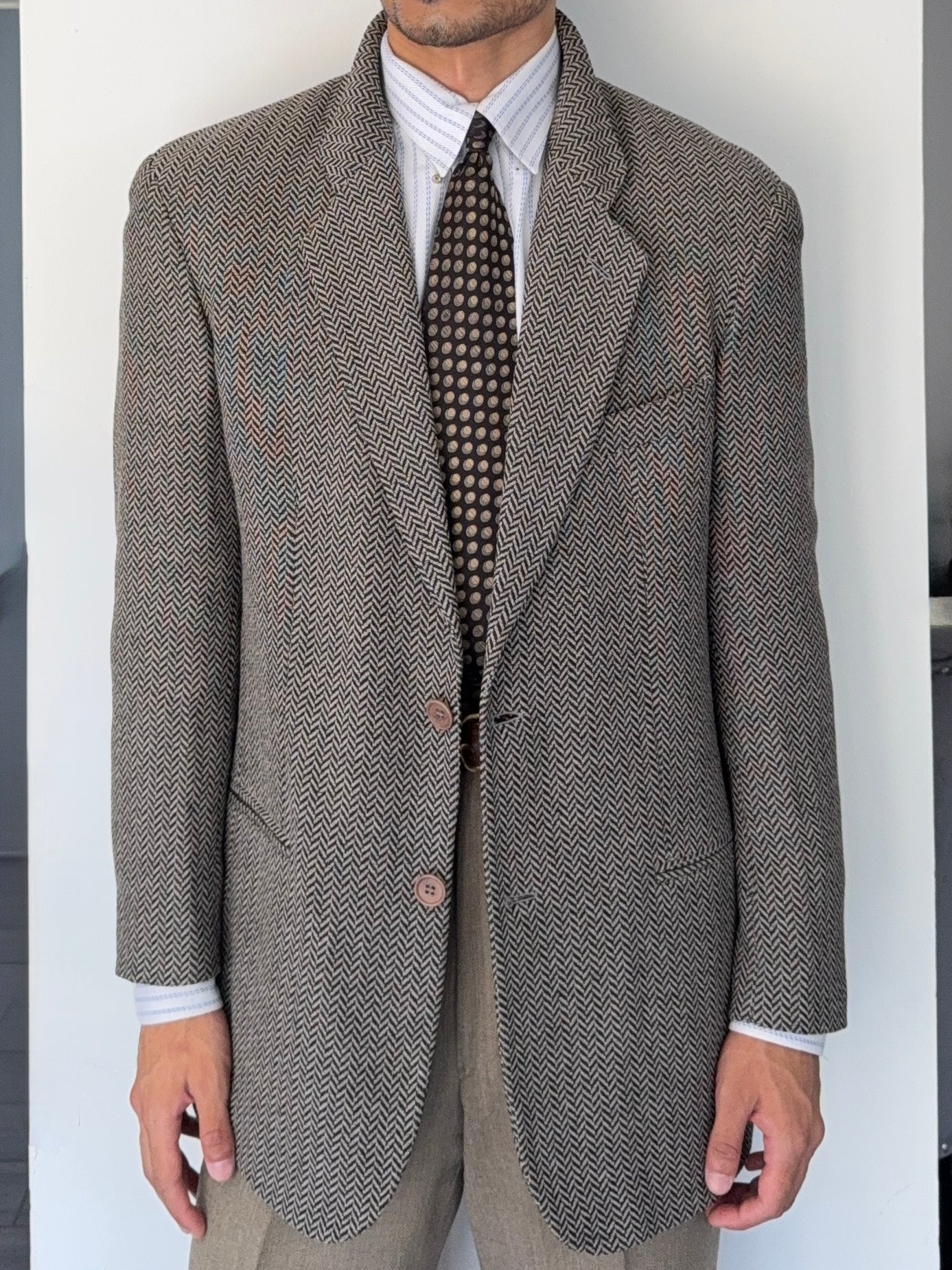 Emporio Armani SS1997 2B Herringbone Wool Sports Jacket Blazer - Size M