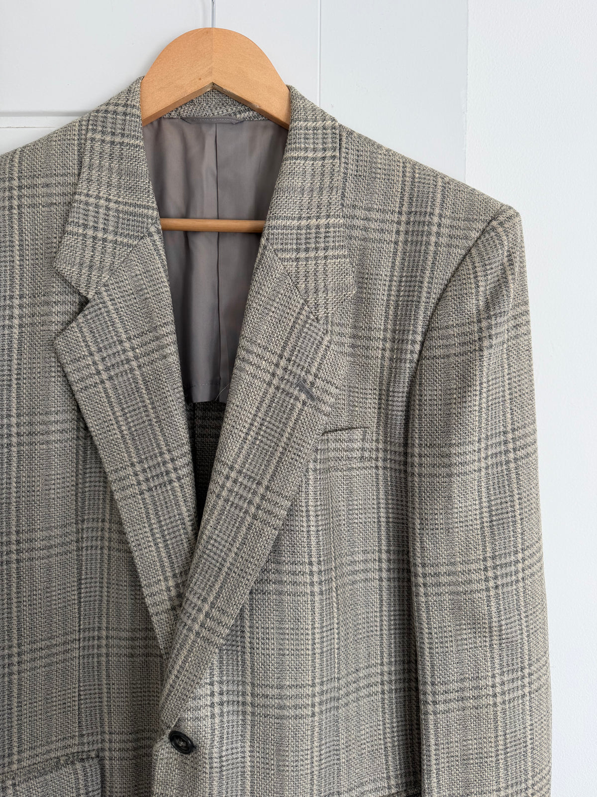 Dior 1980s 2B Check Wool Sport Jacket Blazer  - Size M