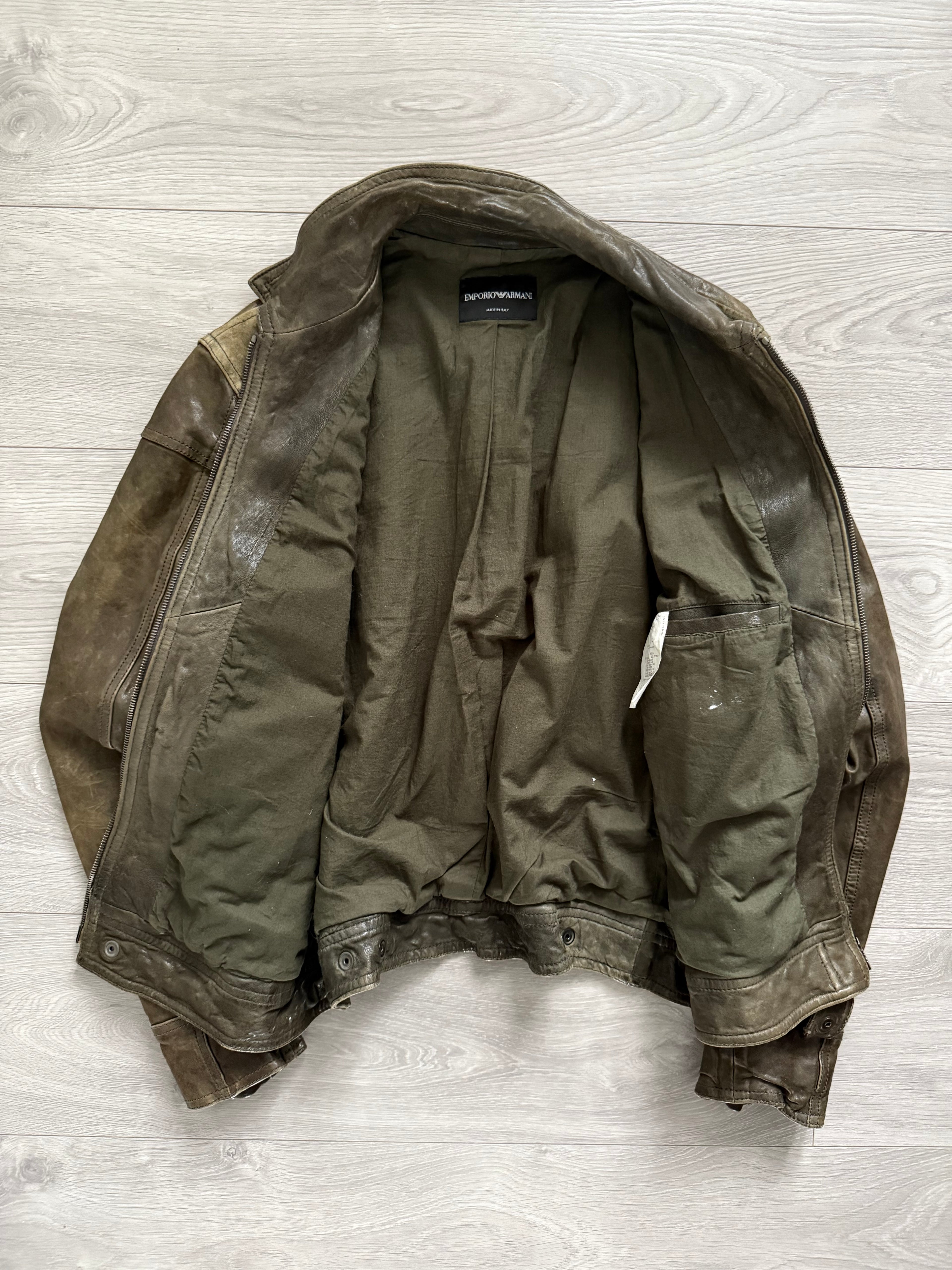 Emporio Armani 00s Leather Jacket - Size M