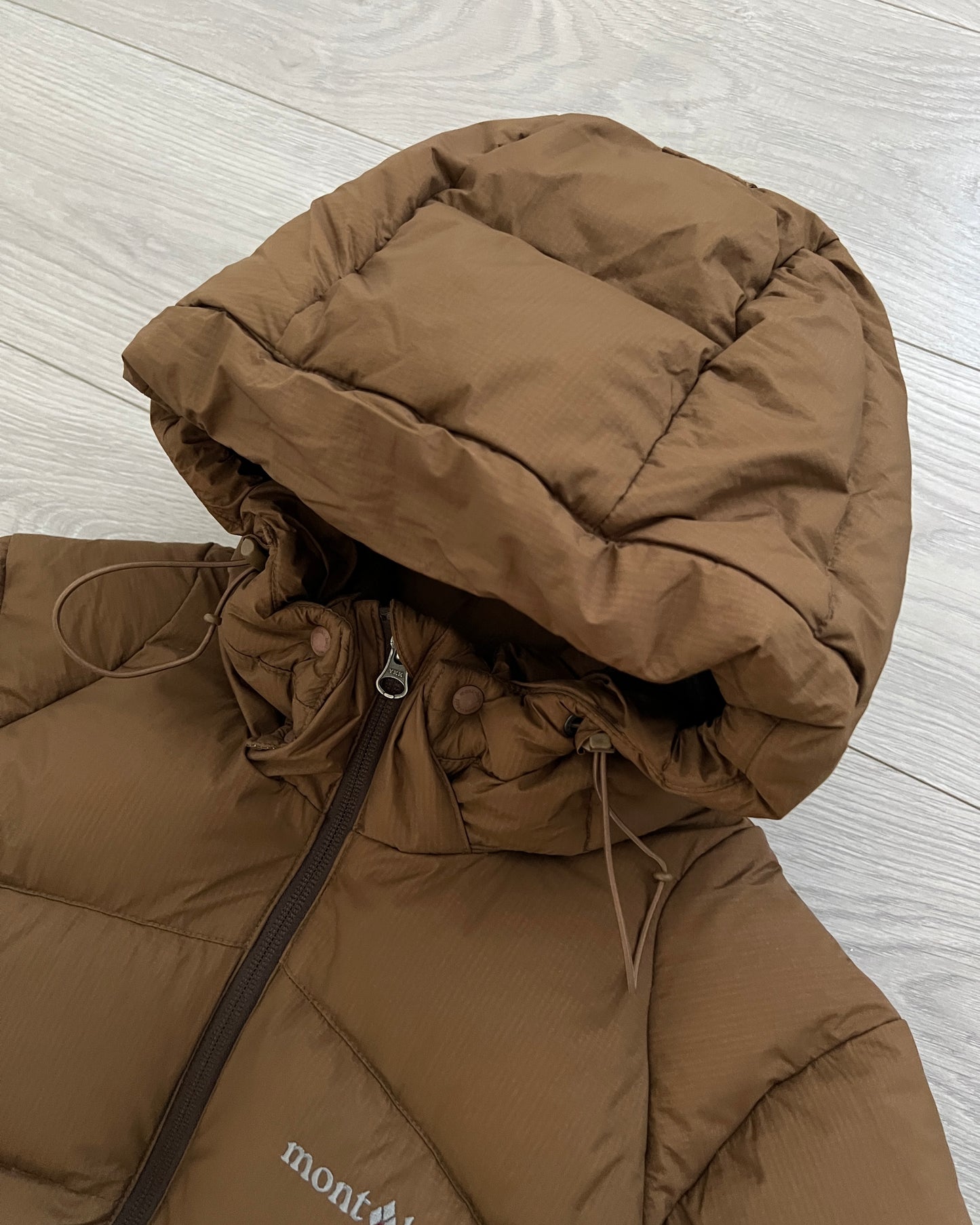 Montbell 00s Goose Down Nylon Gore-Windstopper Brown Puffer Jacket - Size M