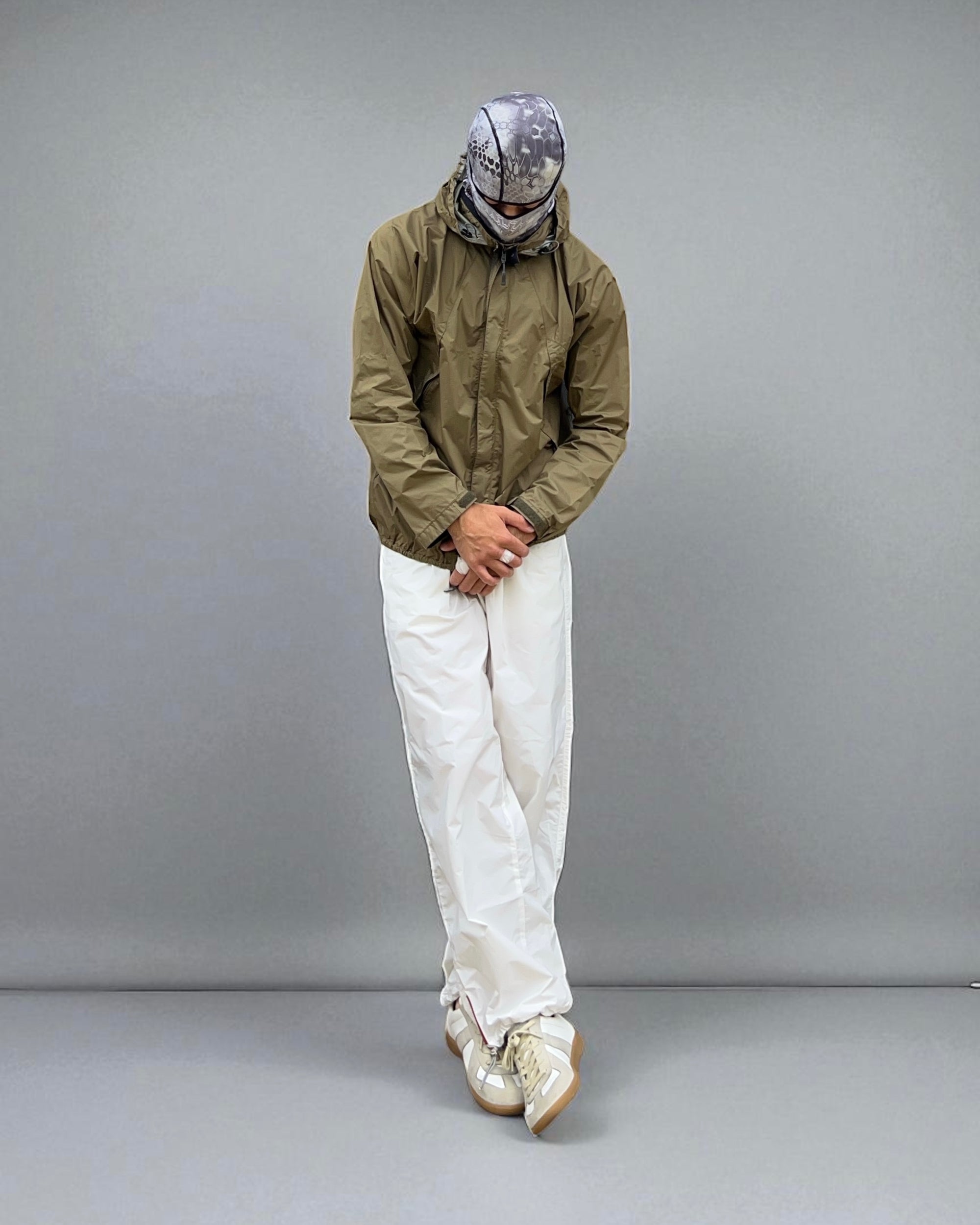 Prada Sport SS2002 Technical Baggy Nylon Bungee Hem Red Tab Pants - Size M