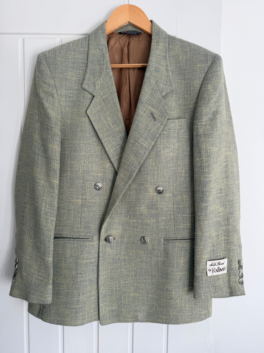 Raffinati 1990s Silk Wool Double Breasted Textured Sport Jacket Blazer  - Size S