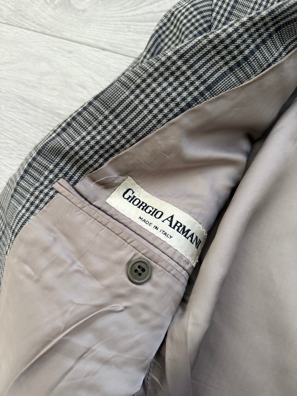 Giorgio Armani 1980s Mainline Wool Check Blazer Sports Jacket - Size L