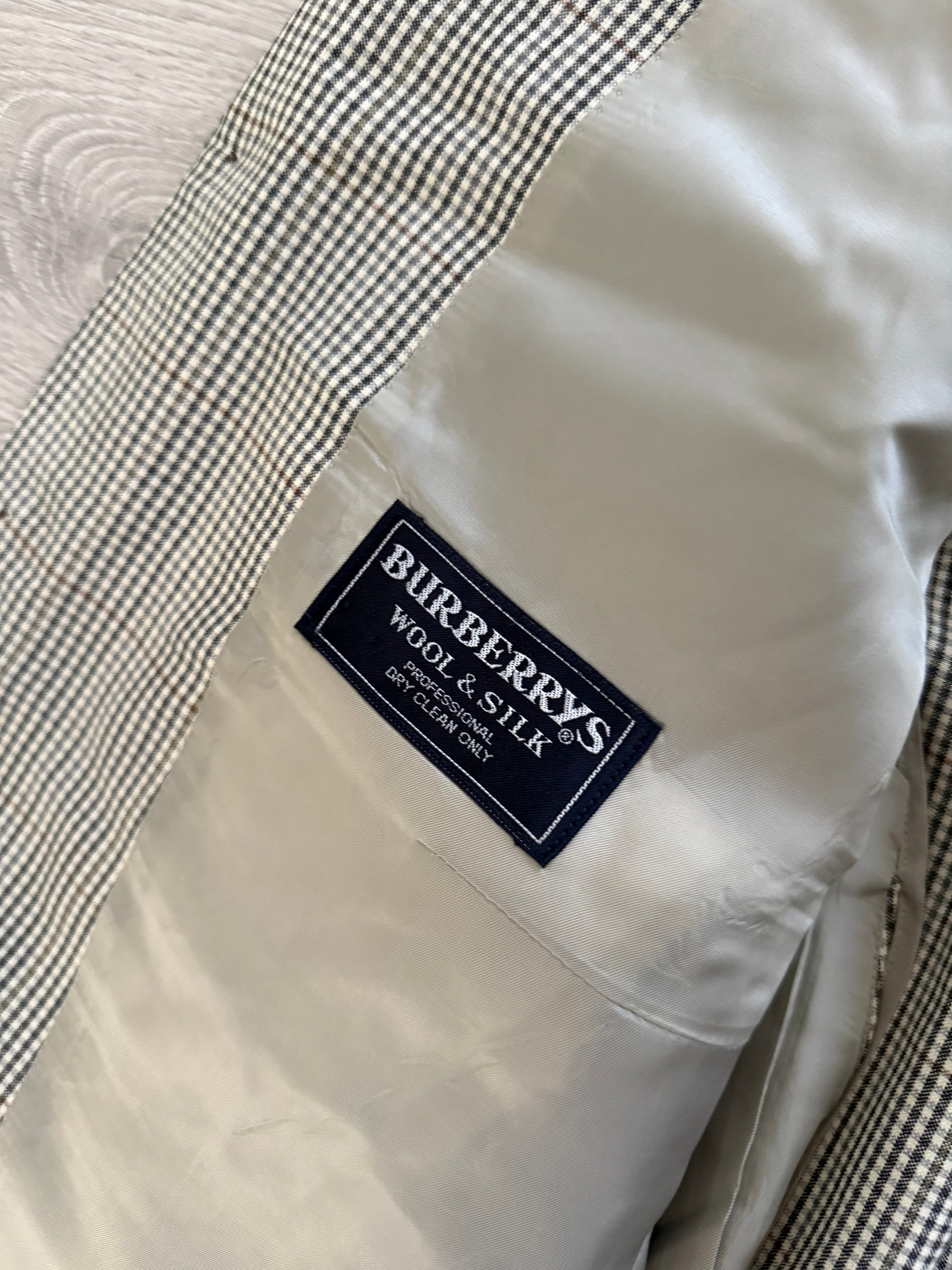 Burberry 1980s 2B Silk Wool Sports Blazer Jacket - Size XXL