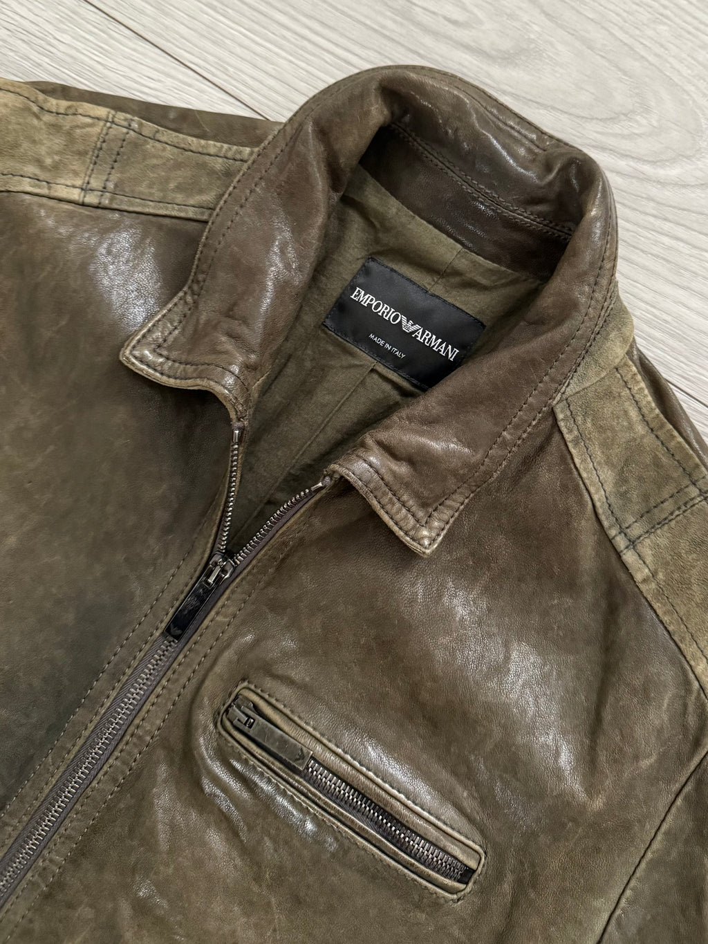 Emporio Armani 00s Leather Jacket - Size M